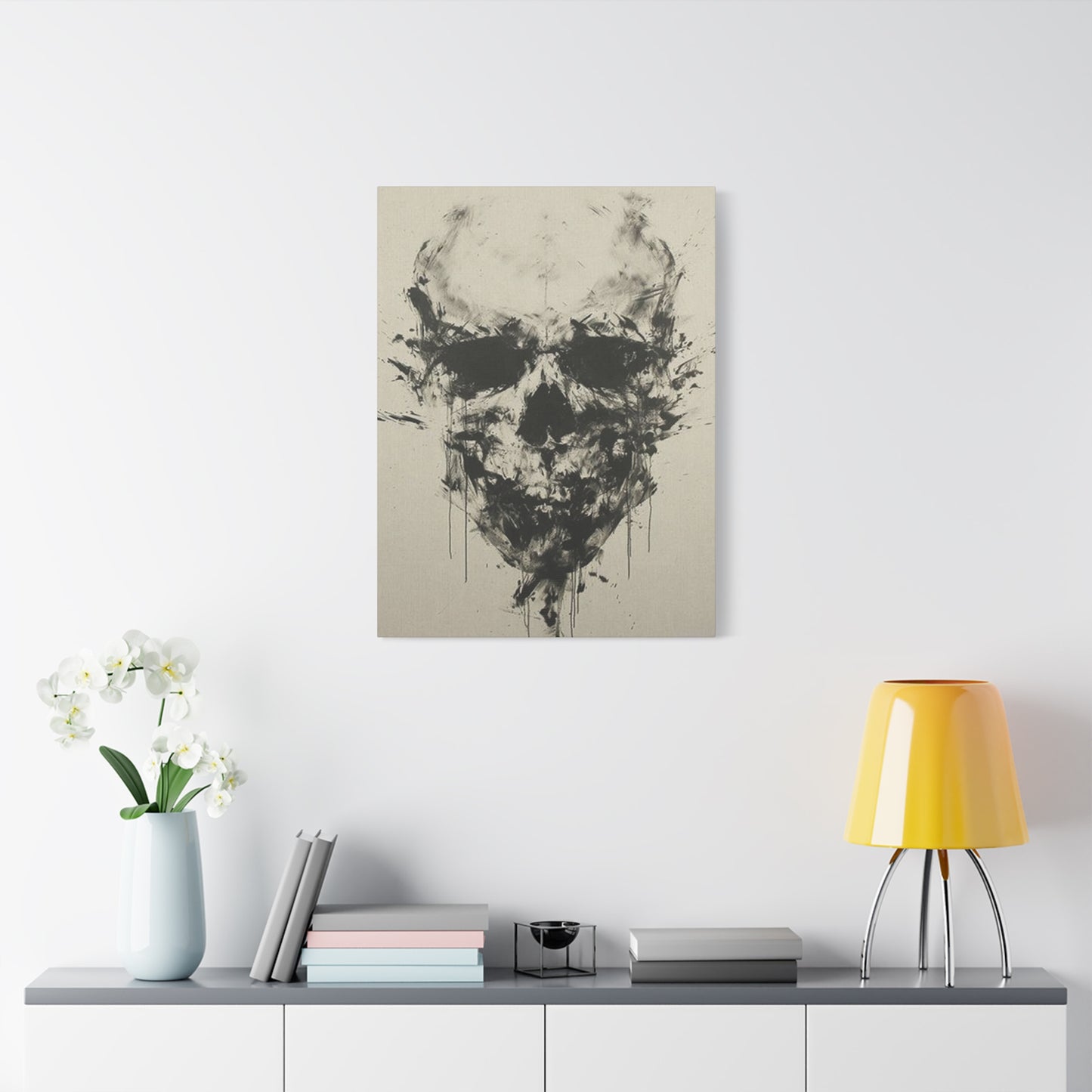 Skull Charcoal Drawing Wall Art & Canvas Prints