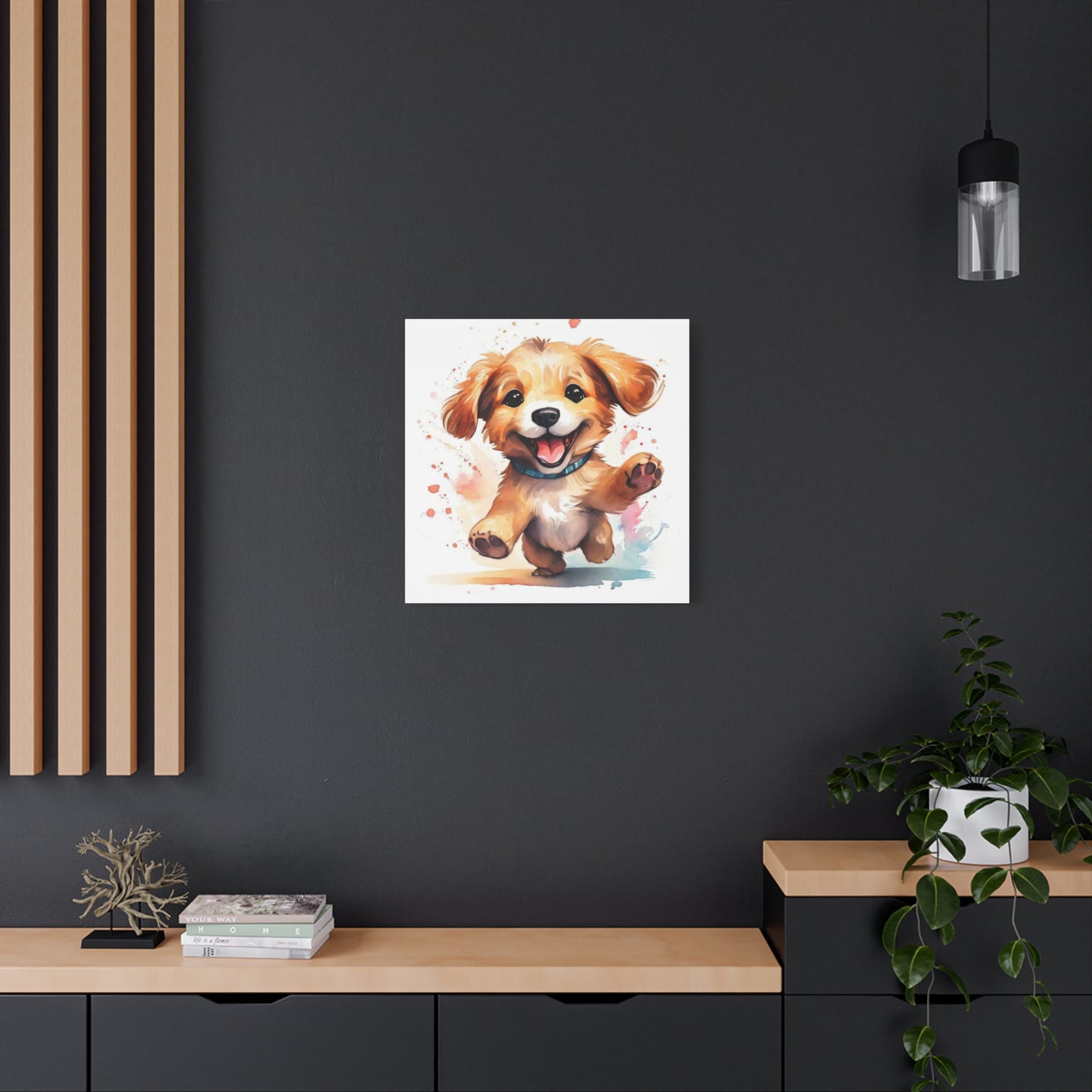 Happy Dancing Dog Puppy Wall Art & Canvas Prints