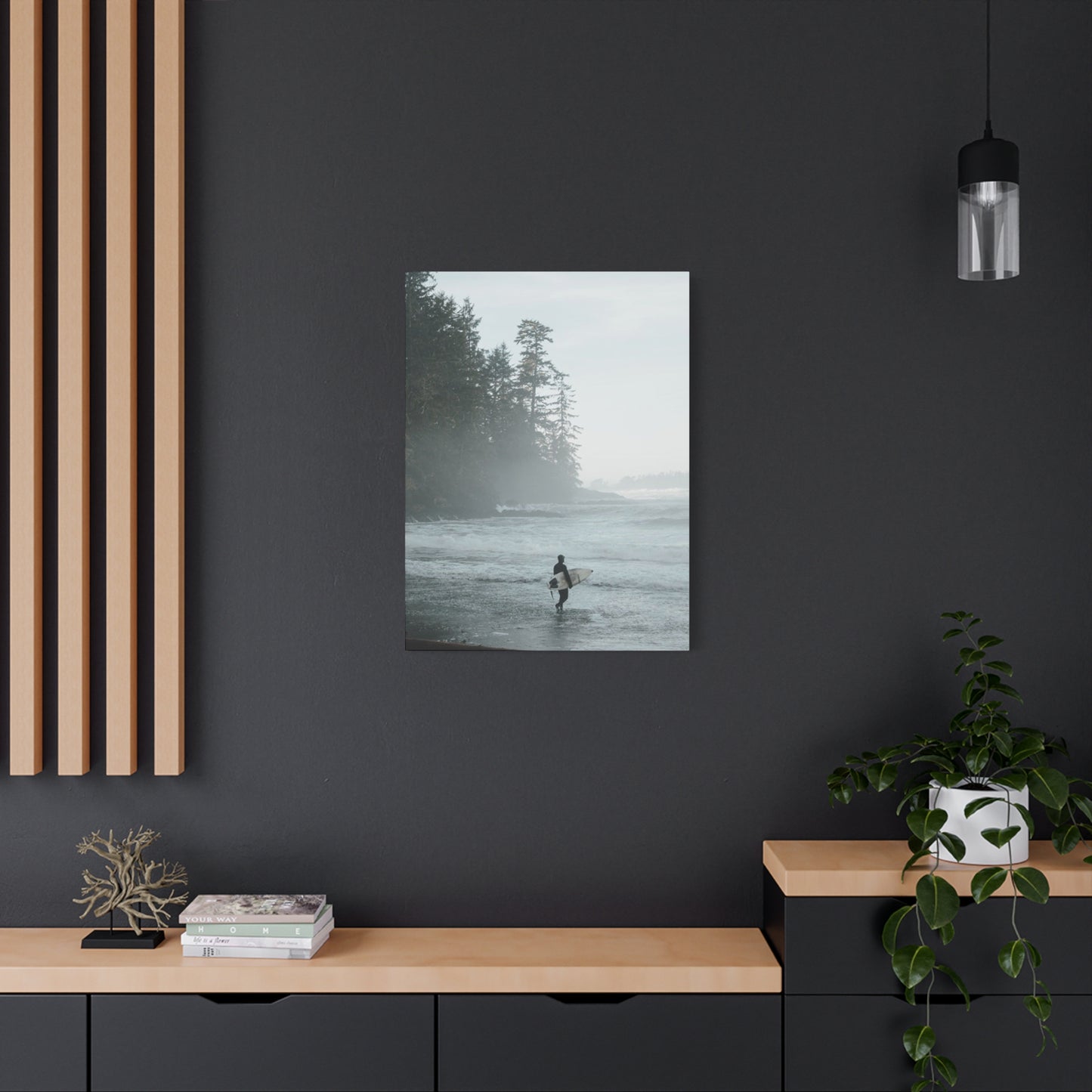 Black & White Surfing Poster Wall Art & Canvas Prints