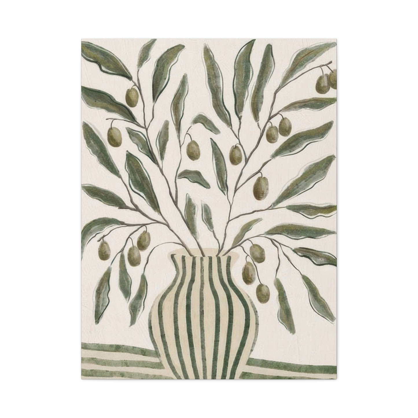 Green Striped Vase Wall Art & Canvas Prints
