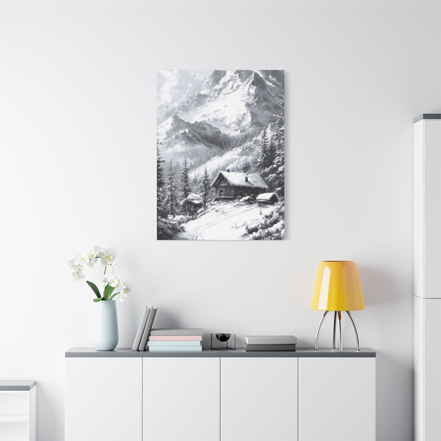 Snow Mountains Grey Wall Art & Canvas Prints