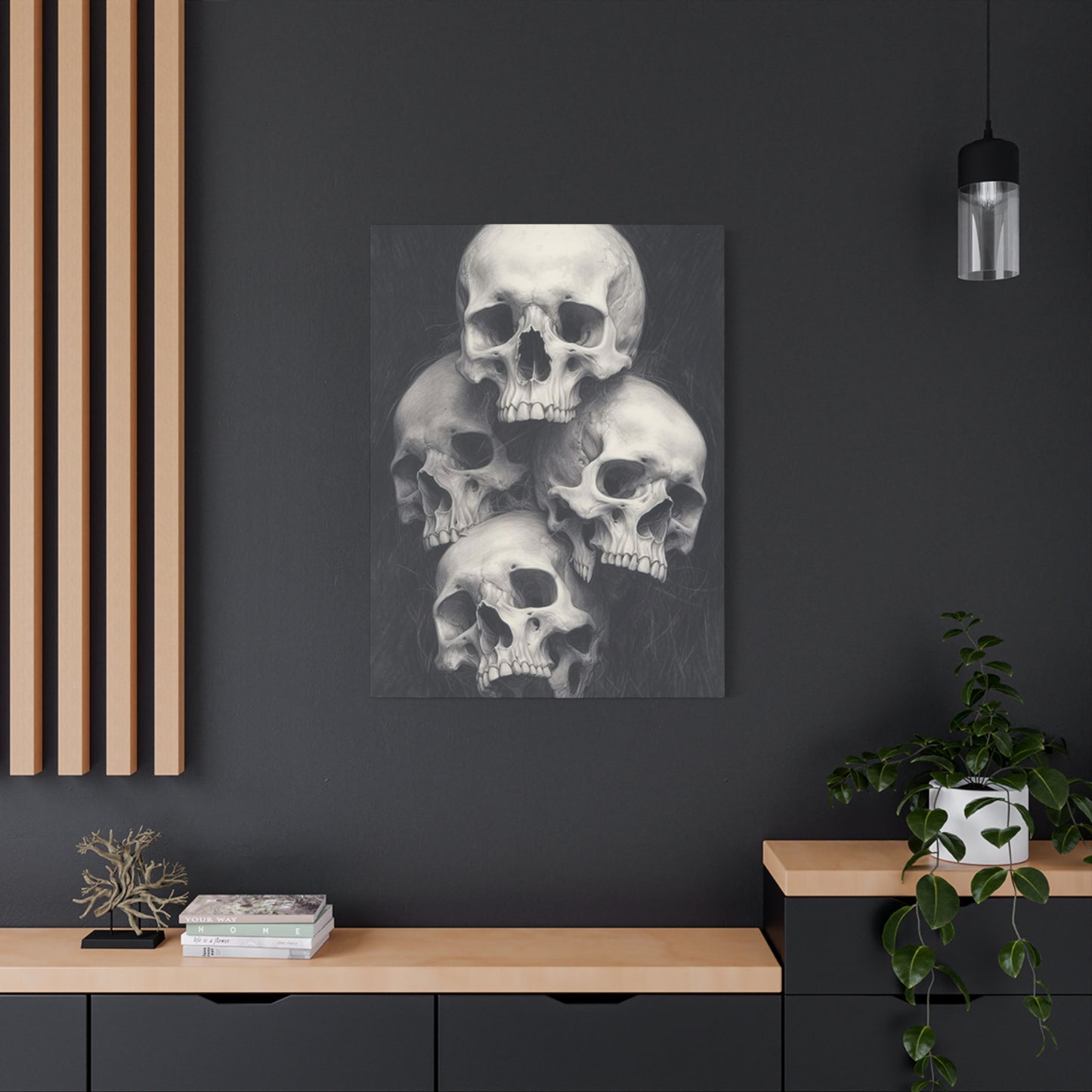 Four Scary Skulls Wall Art & Canvas Prints