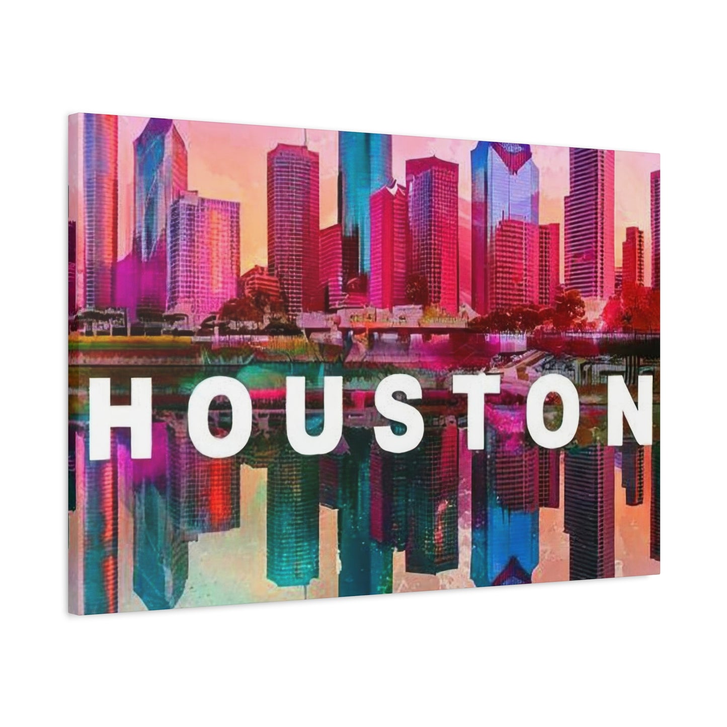 Houston Skyline Mirrored Wall Art & Canvas Prints