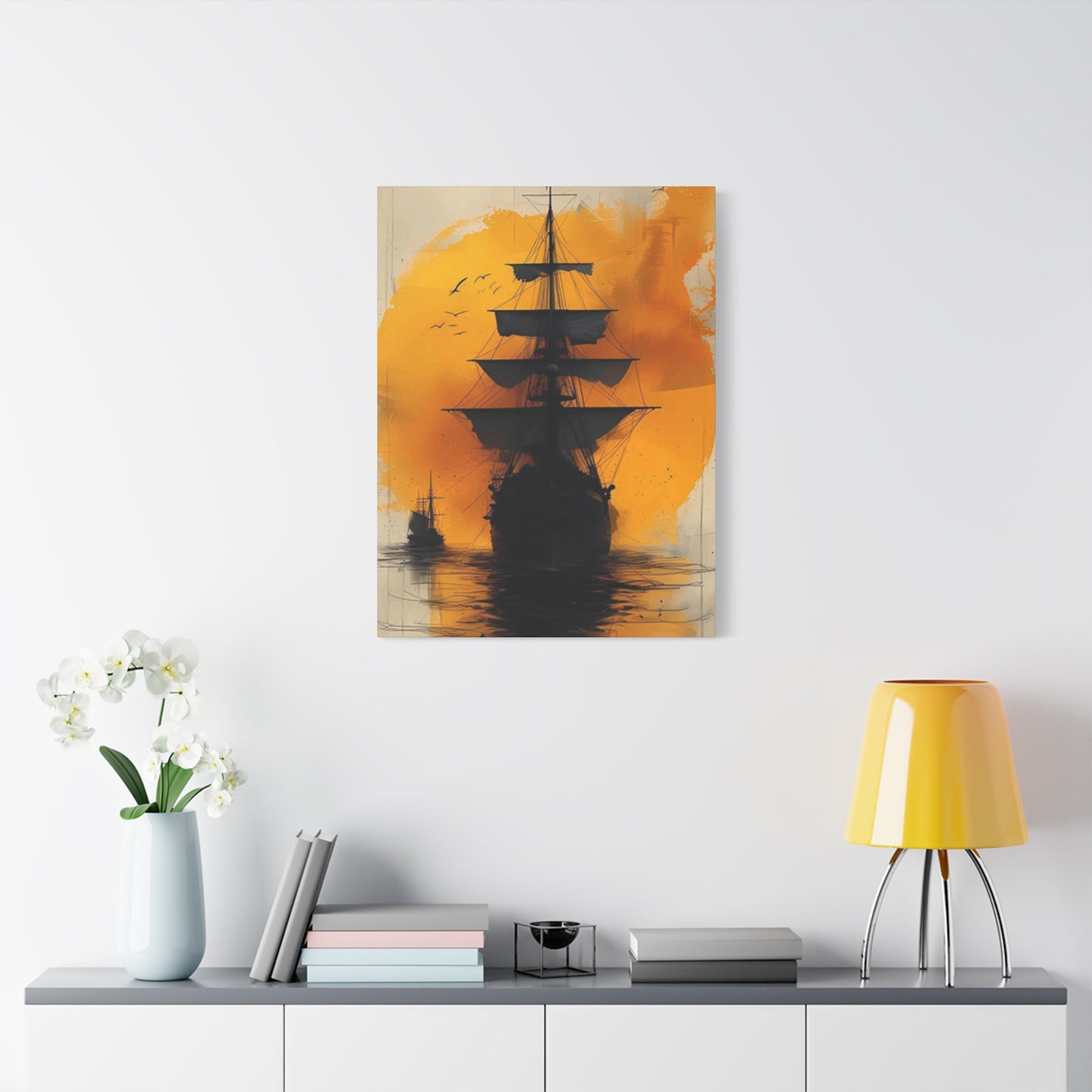 Black Sailing Ship Poster Wall Art & Canvas Prints