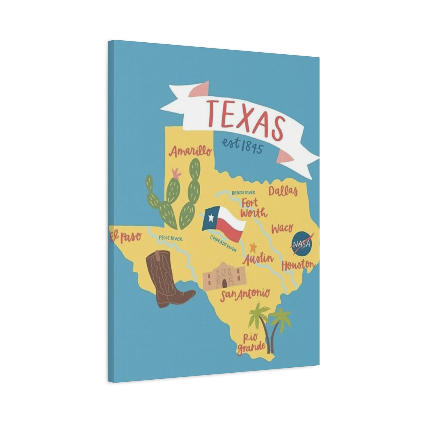 Texas Est. 1845 Poster Wall Art & Canvas Prints
