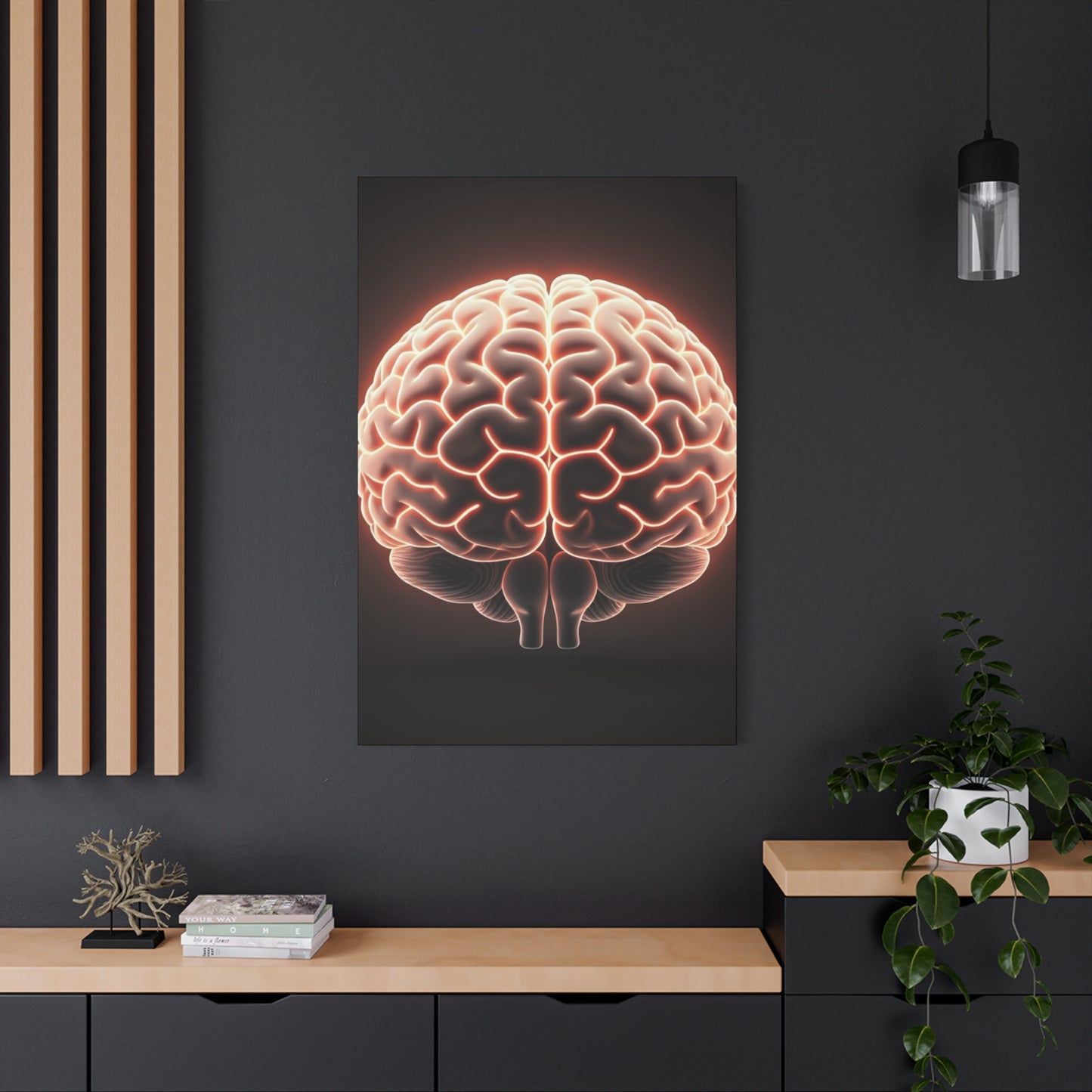 Illuminated Human Brain Wall Art & Canvas Prints