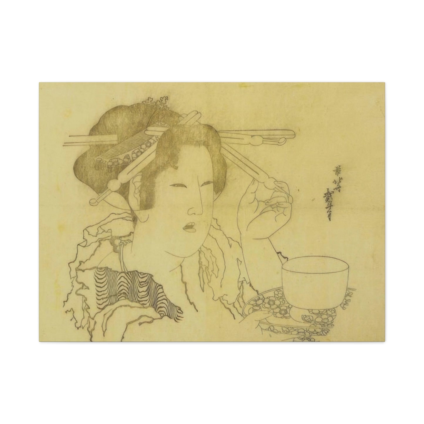 Katsushika Hokusai Woman With A Teacup Wall Art & Canvas Prints