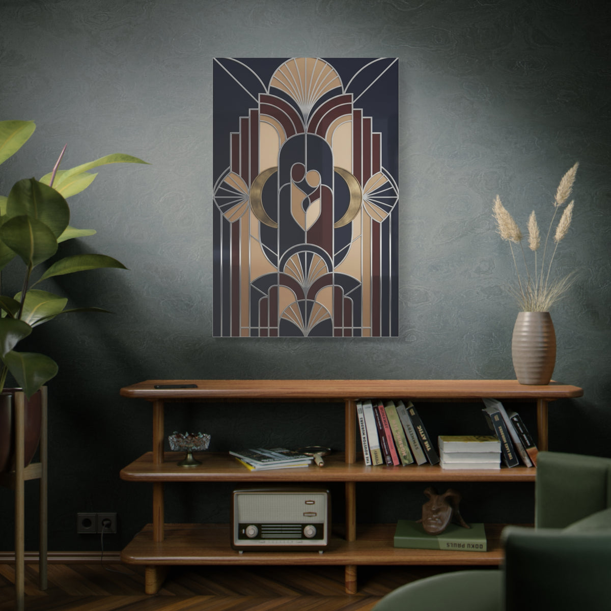 Neo-Deco Geometric Romance Composition Wall Art & Canvas Print