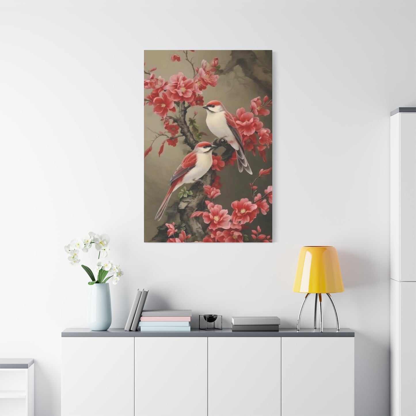 Birds Red Leaves Wall Art & Canvas Prints
