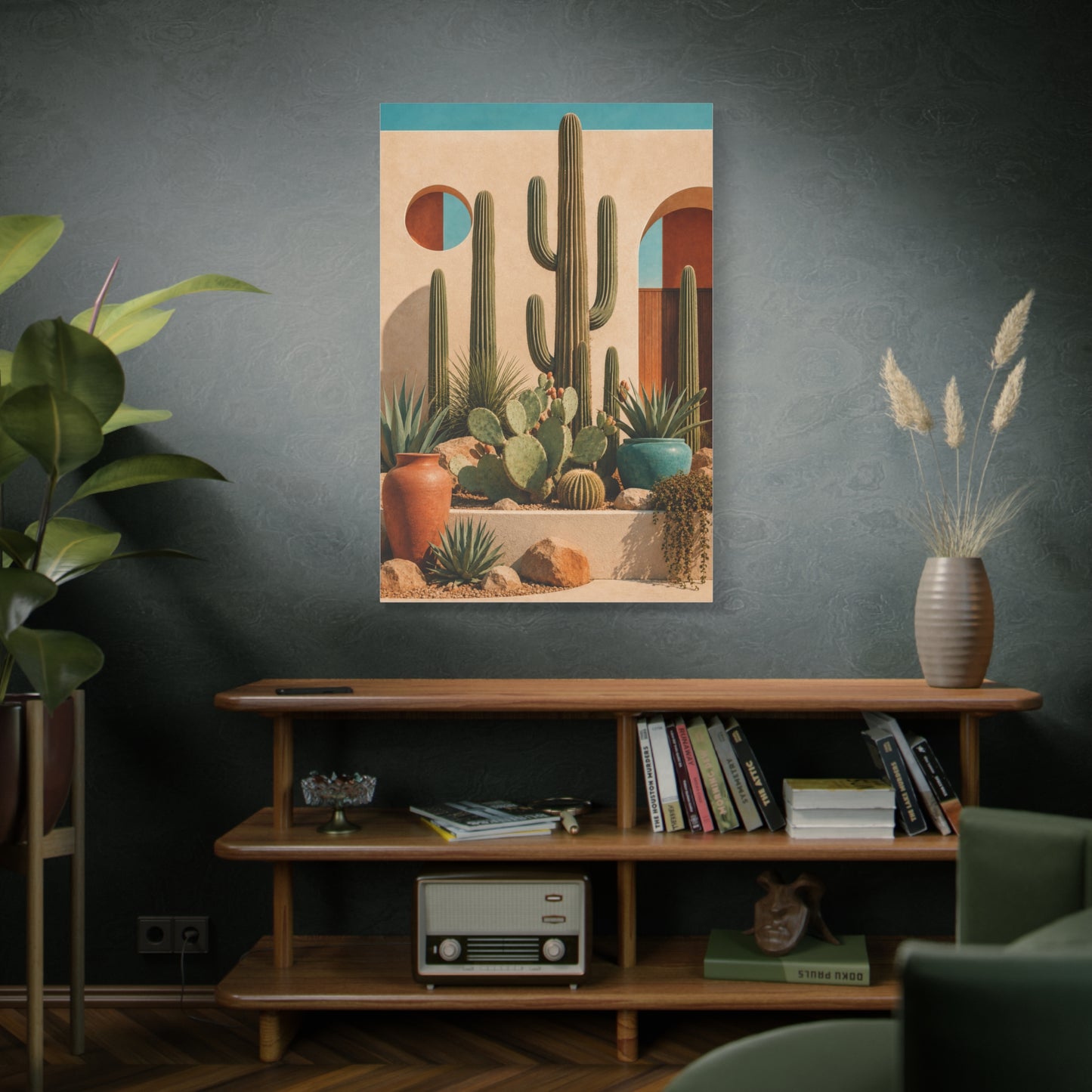 Desert Modern Cactus Garden Southwest Wall Art & Canvas Print