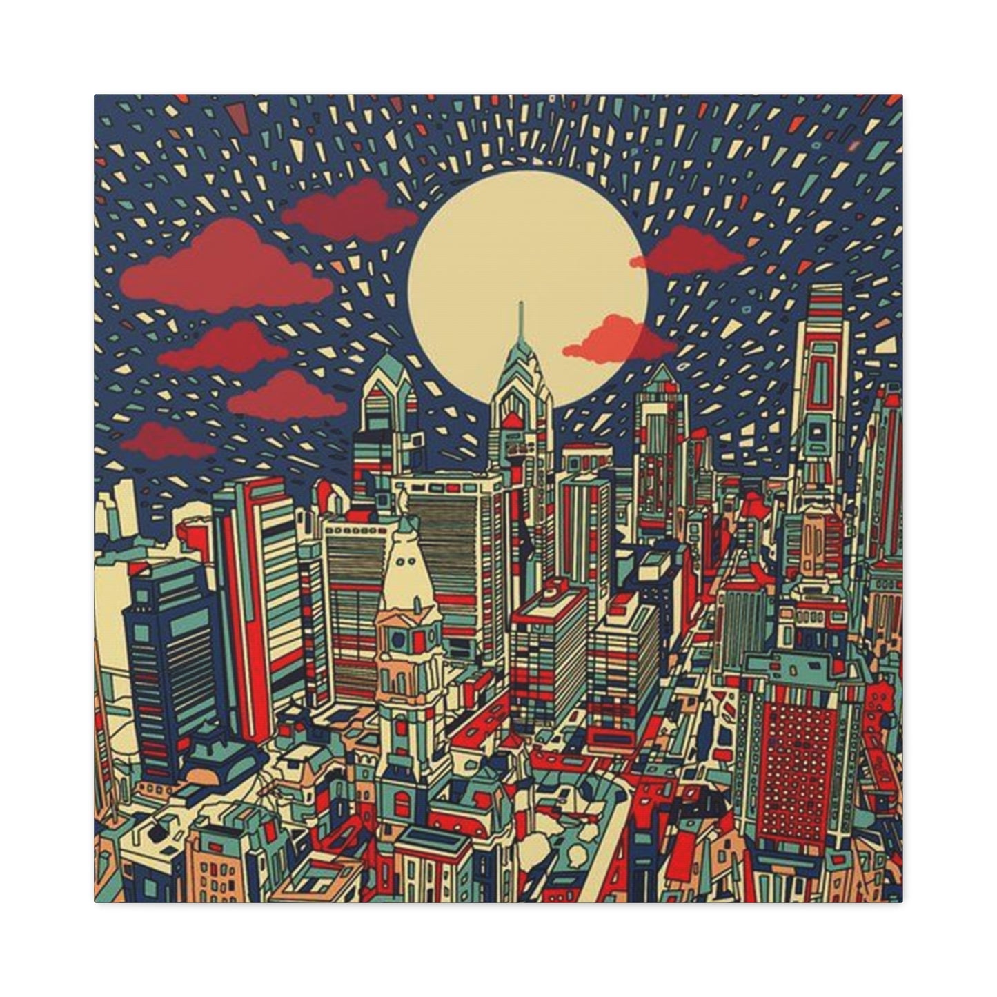 City Skyline Philadelphia Poster Wall Art & Canvas Prints
