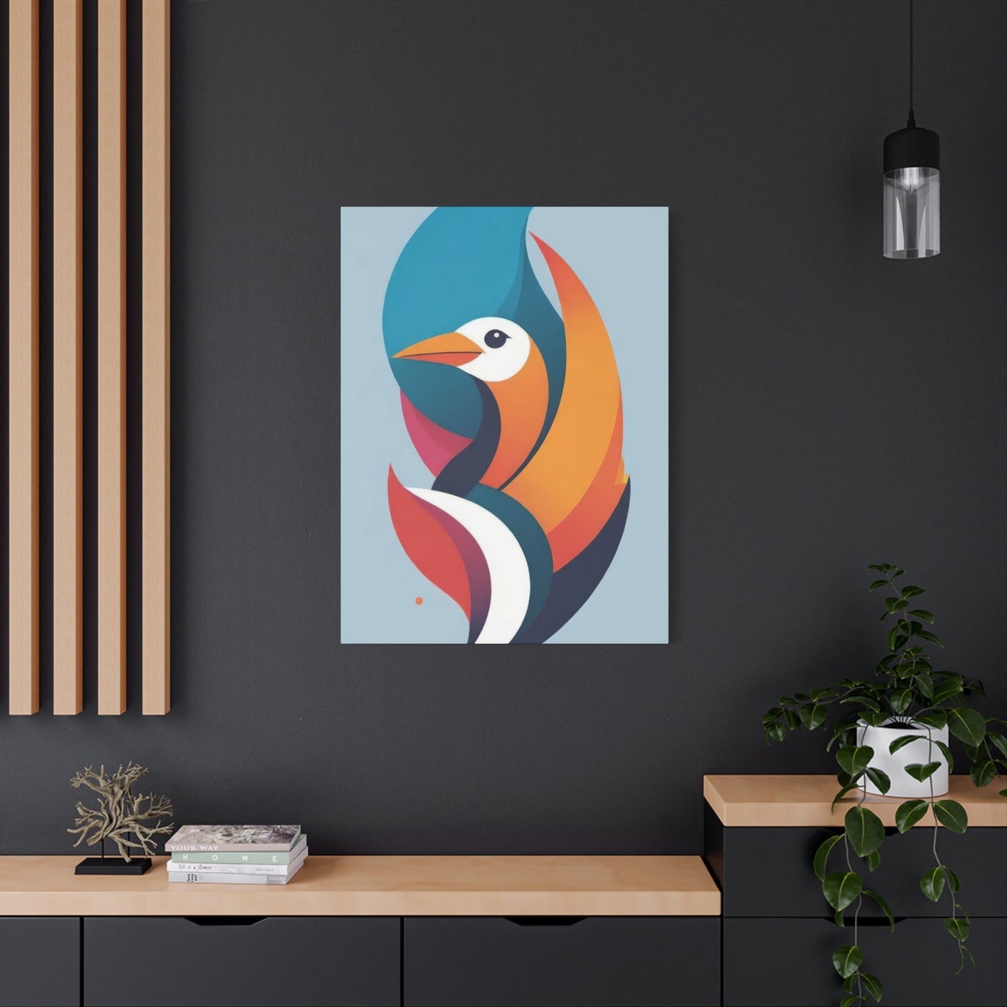 Bird Abstract Shapes Colorful Wall Art & Canvas Prints