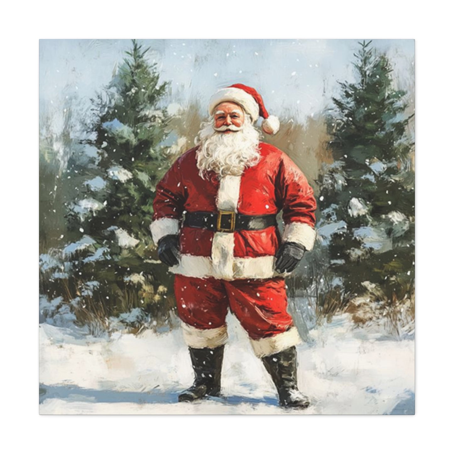 Santa Claus In Snow Wall Art & Canvas Prints