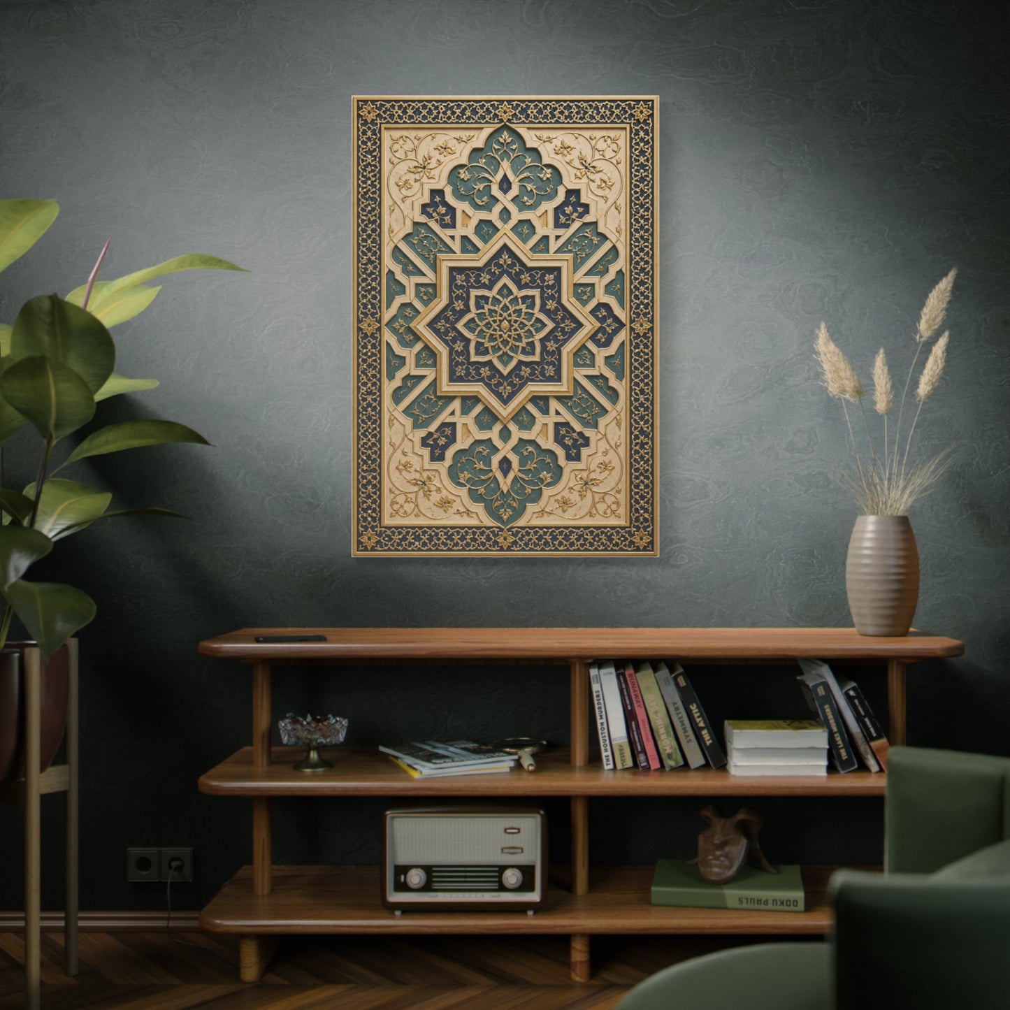 Ornate Islamic Geometric Relief Wall Art & Canvas Print