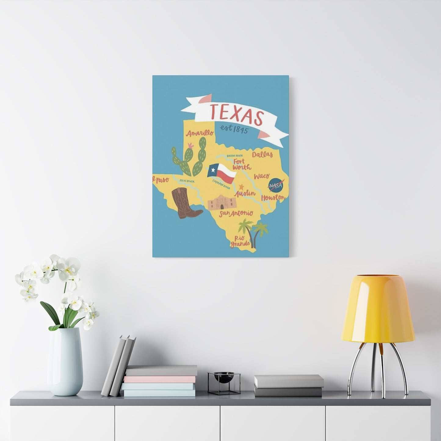 Texas Est. 1845 Poster Wall Art & Canvas Prints