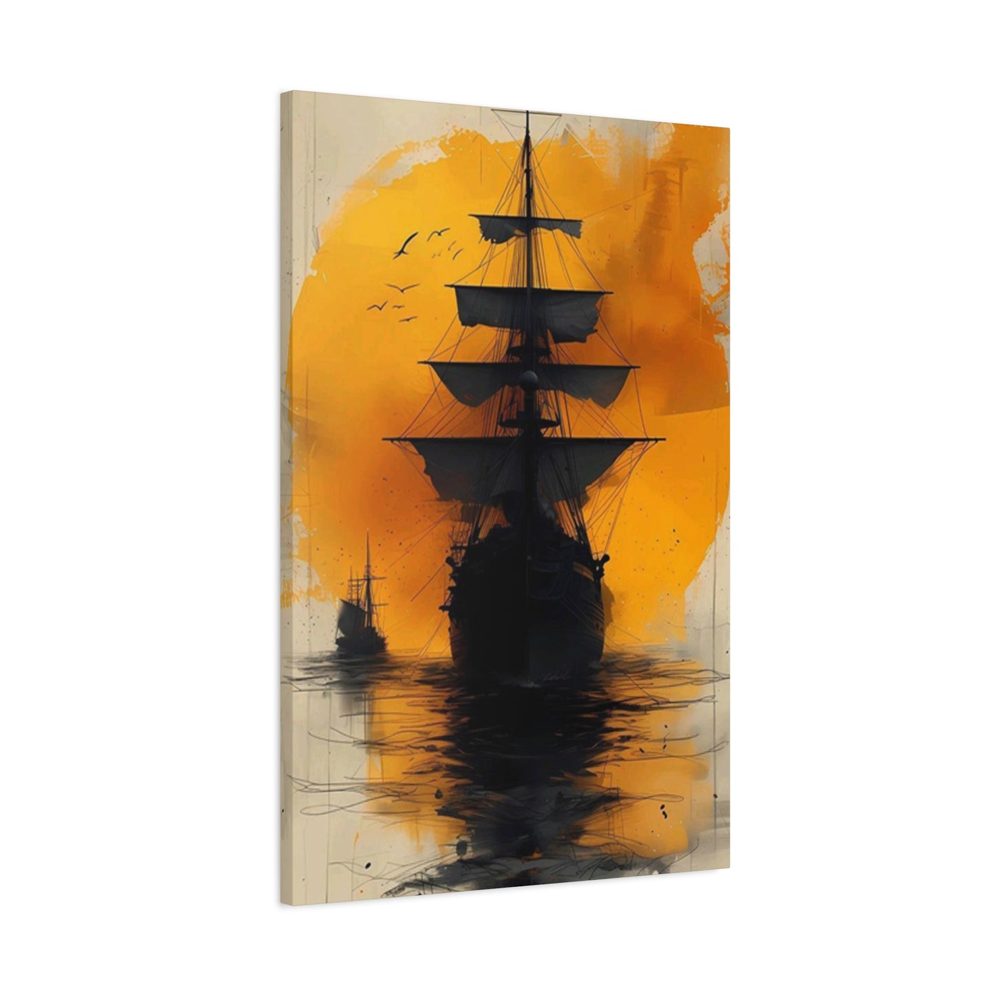 Black Sailing Ship Poster Wall Art & Canvas Prints