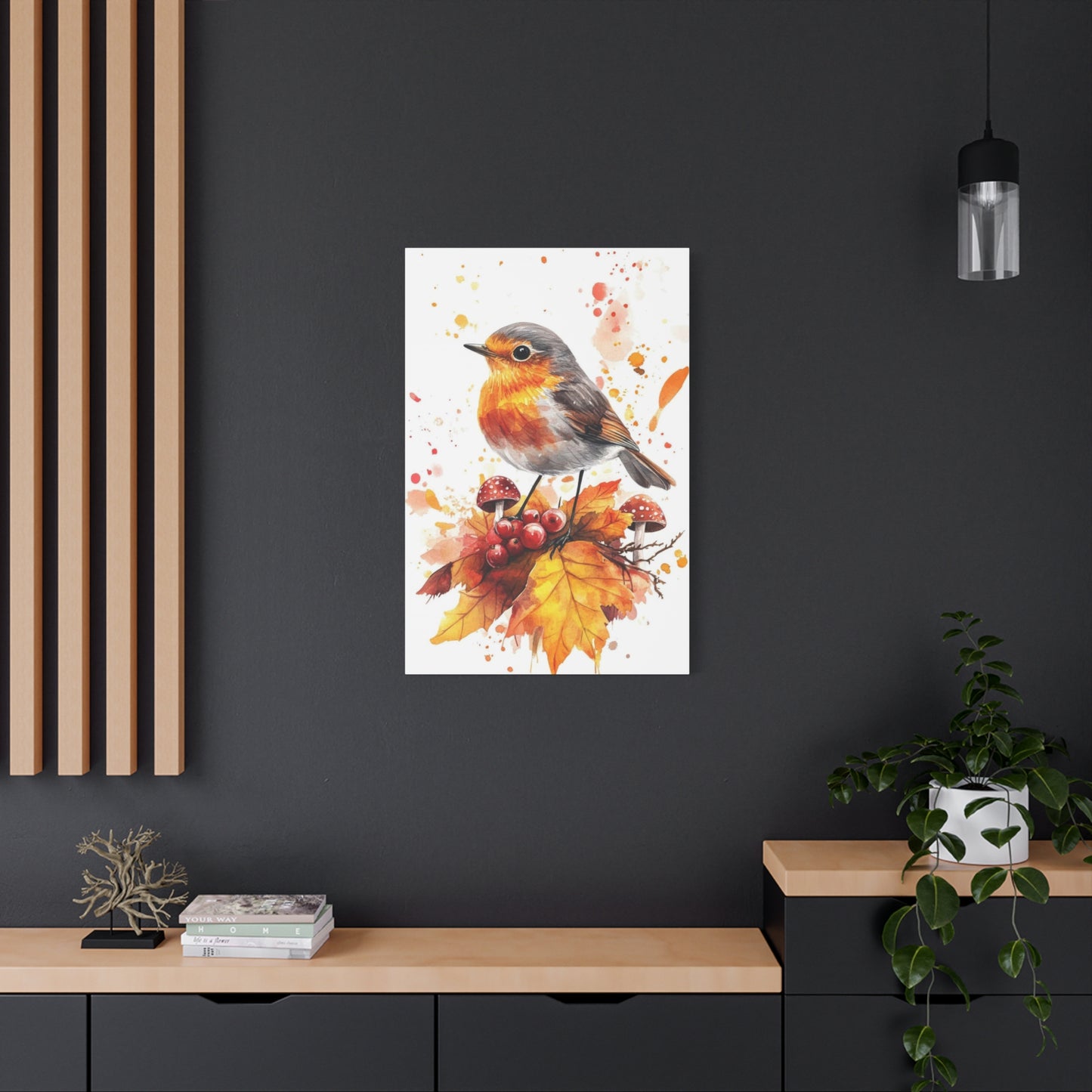 Birds Berries Warm Wall Art & Canvas Prints