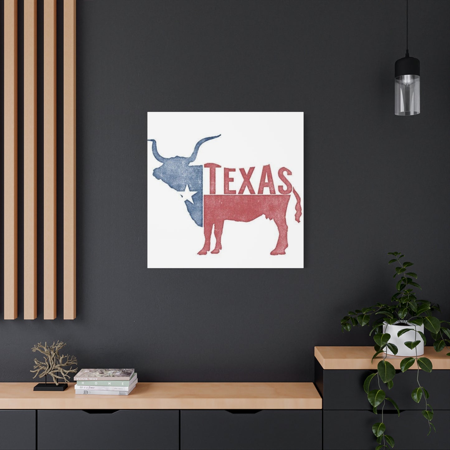 Bull American Flag Texas Poster Wall Art & Canvas Prints