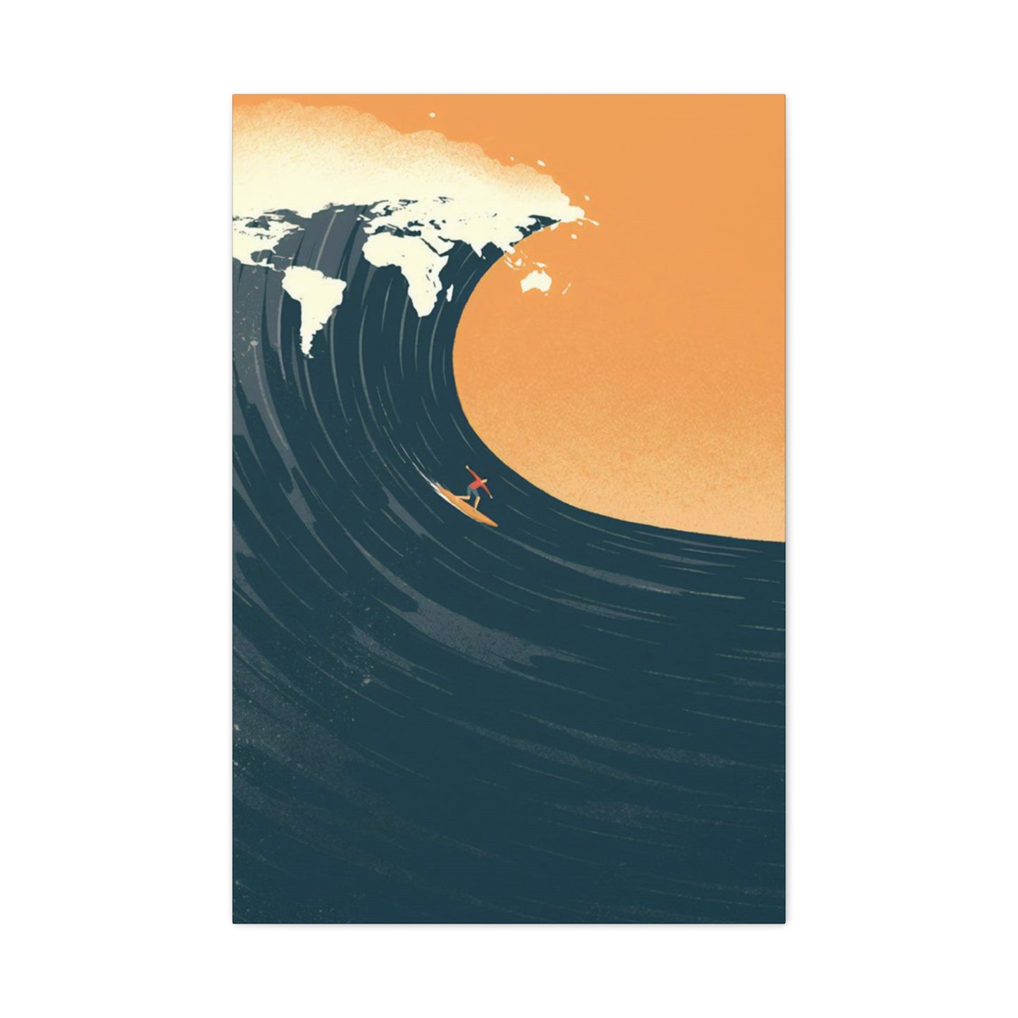 Wave Surfing Poster Wall Art & Canvas Prints