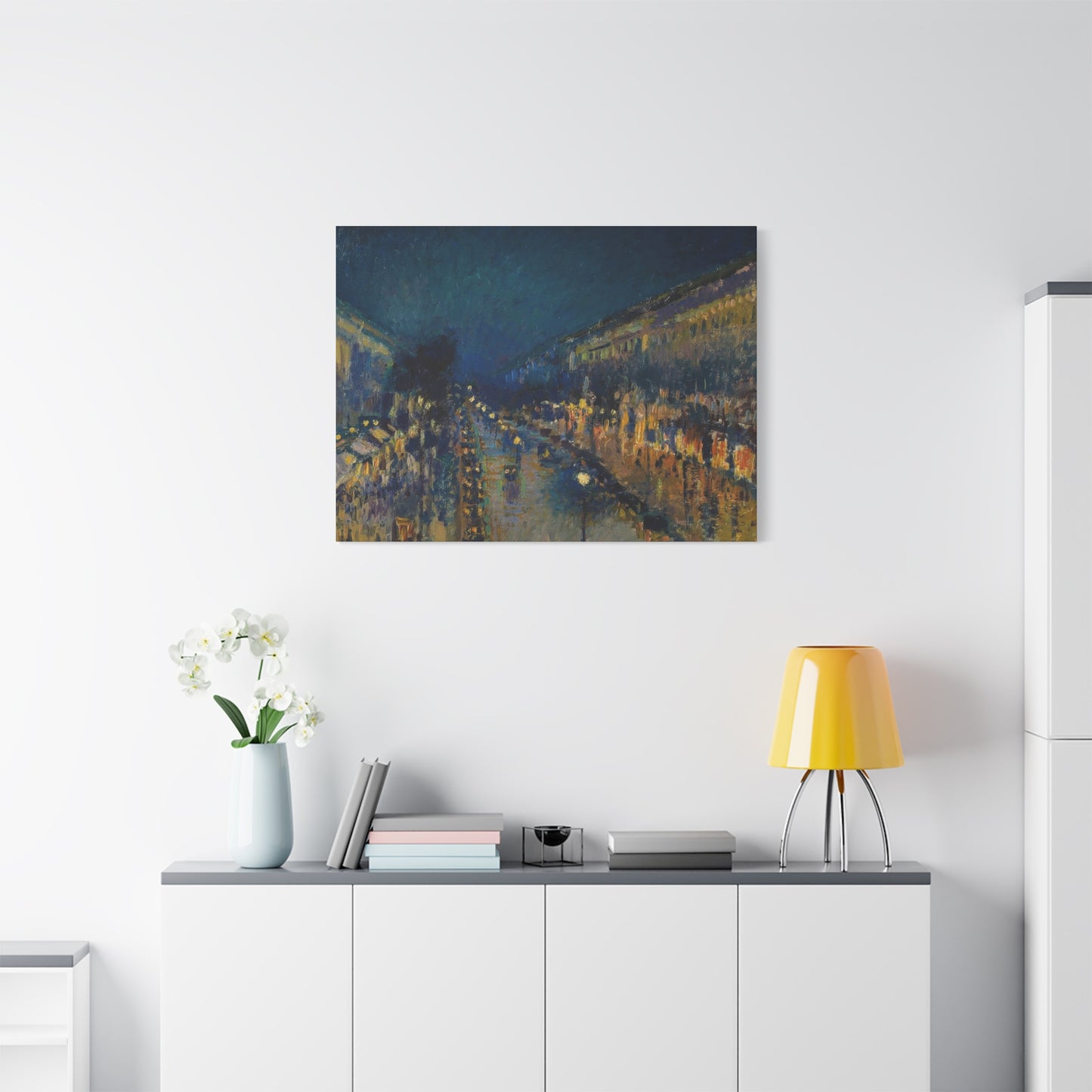 Boulevard Montmarte At Night Impression Wall Art & Canvas Prints