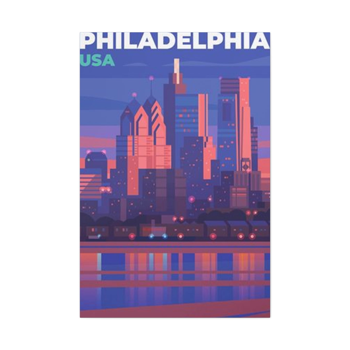Cityscape In Evening Philadelphia Wall Art & Canvas Prints