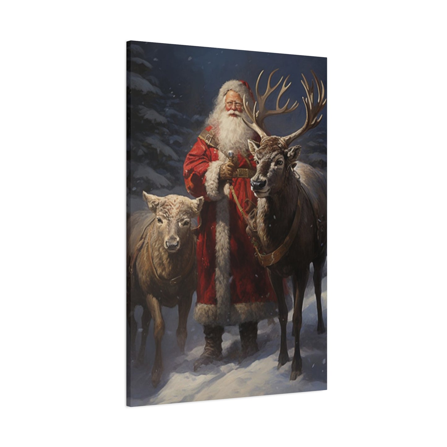 Santa Claus And Reindeer Wall Art & Canvas Prints