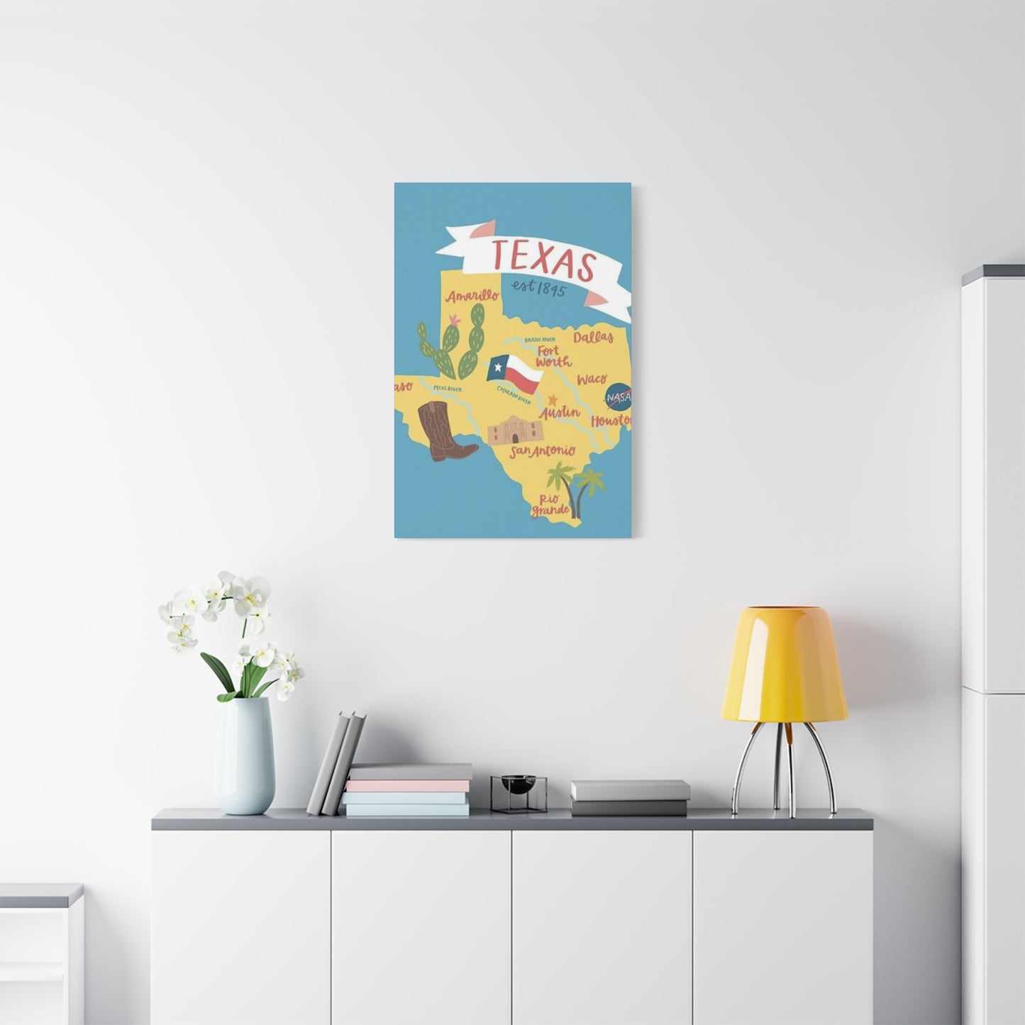 Texas Est. 1845 Poster Wall Art & Canvas Prints