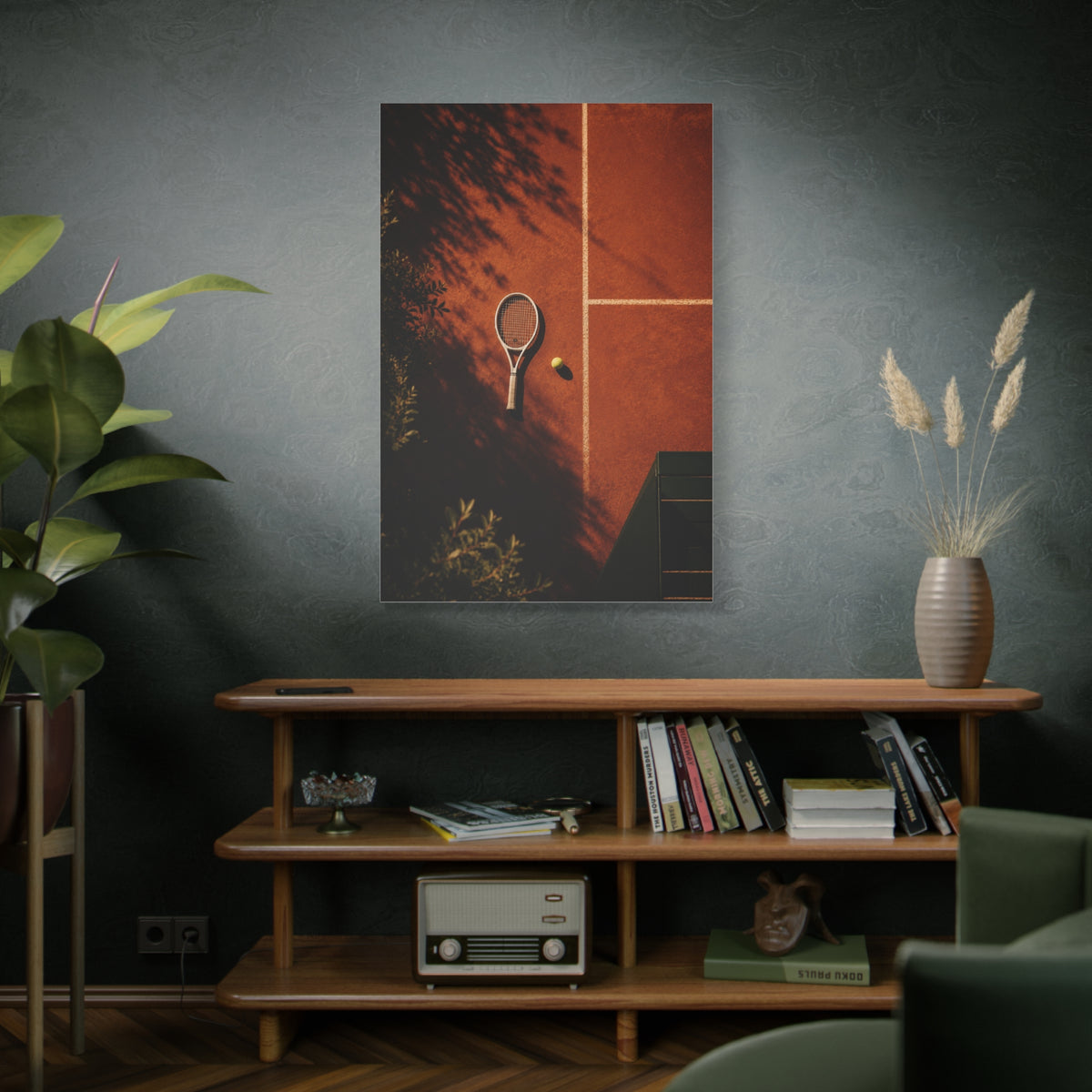 Clay Court Minimal Tennis Sports Wall Art & Canvas Print
