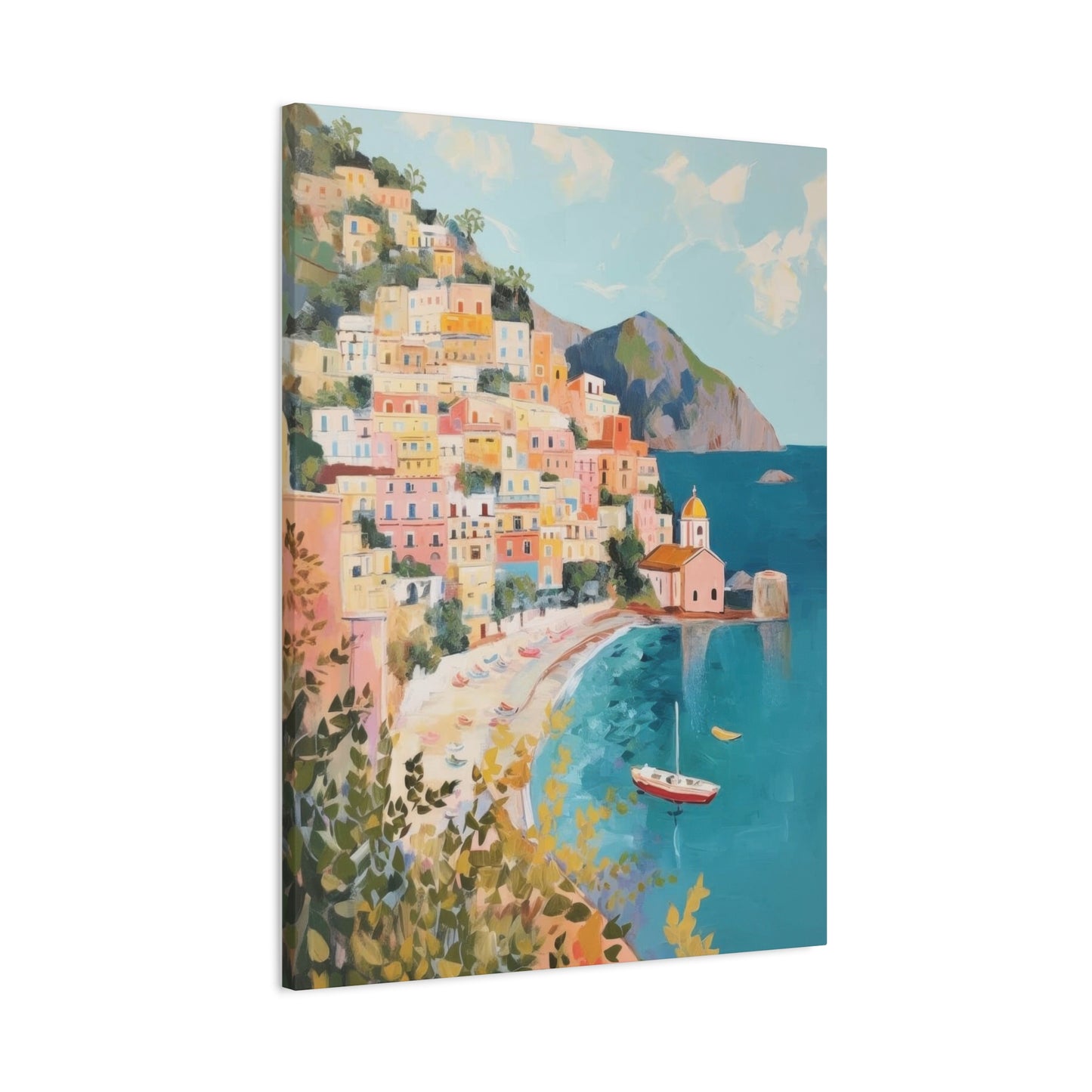 Amalfi Coast Italy Aqua Yellow Warm Wall Art & Canvas Prints