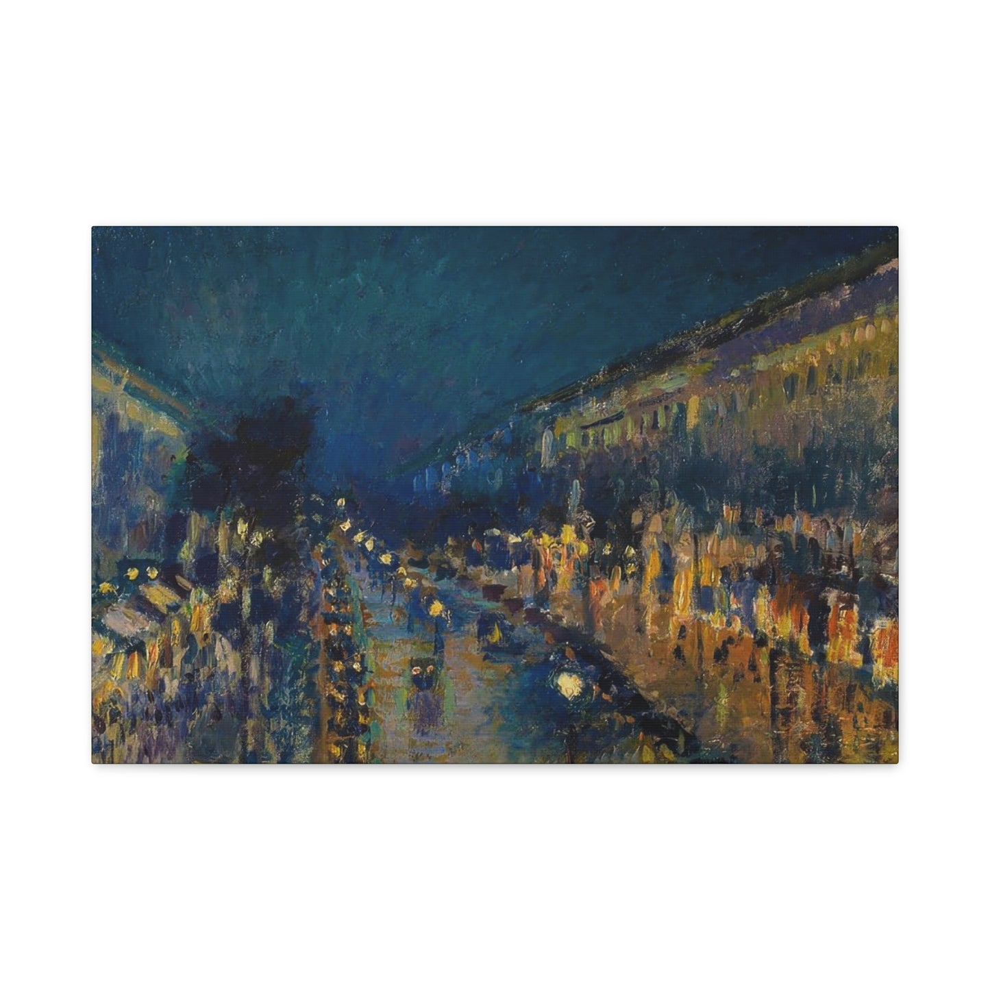 Boulevard Montmarte At Night Impression Wall Art & Canvas Prints
