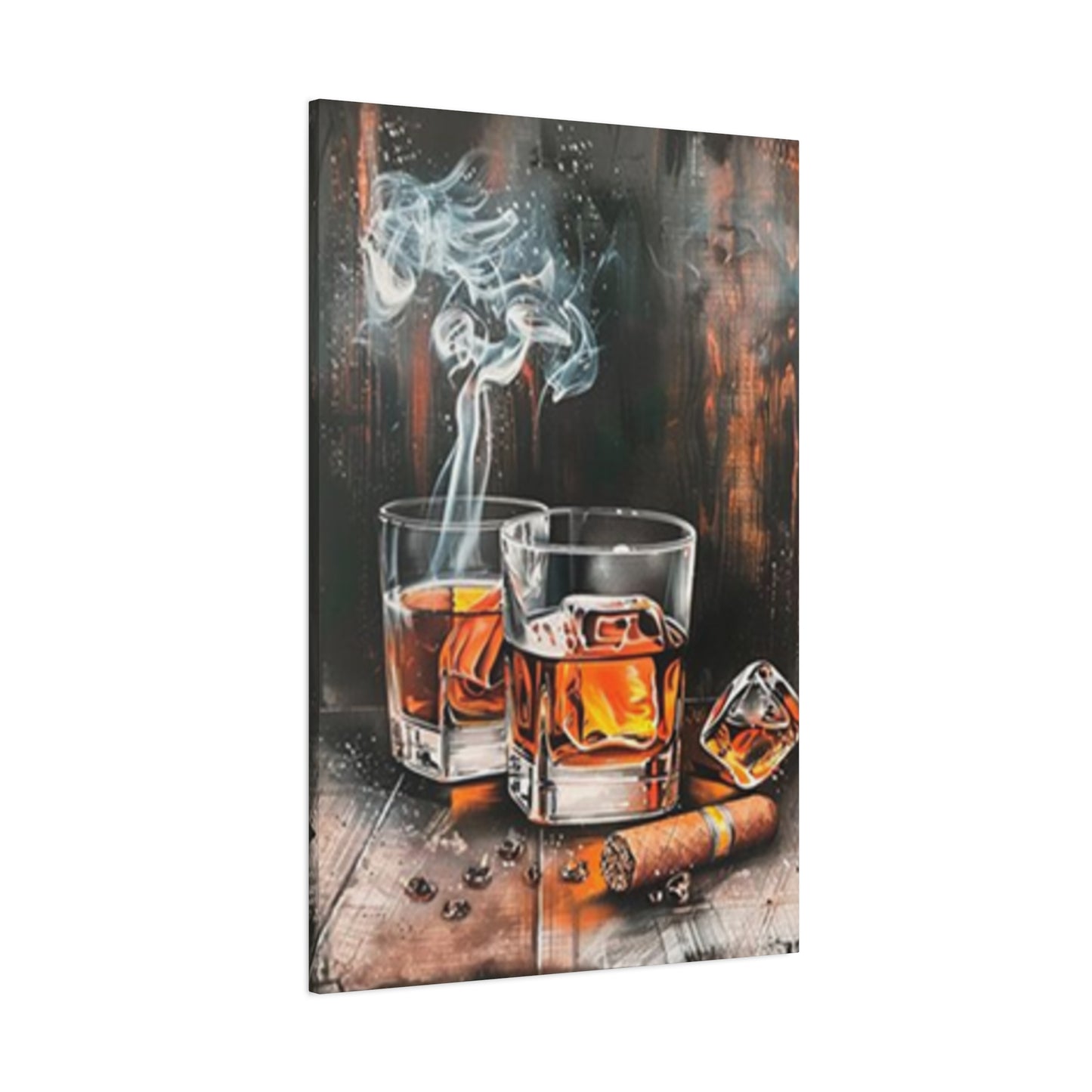 Whiskey And Cigar Painting Wall Art & Canvas Prints