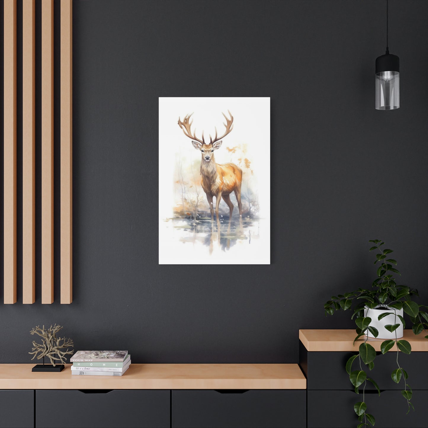 Large Deer Watercolor Wall Art & Canvas Prints