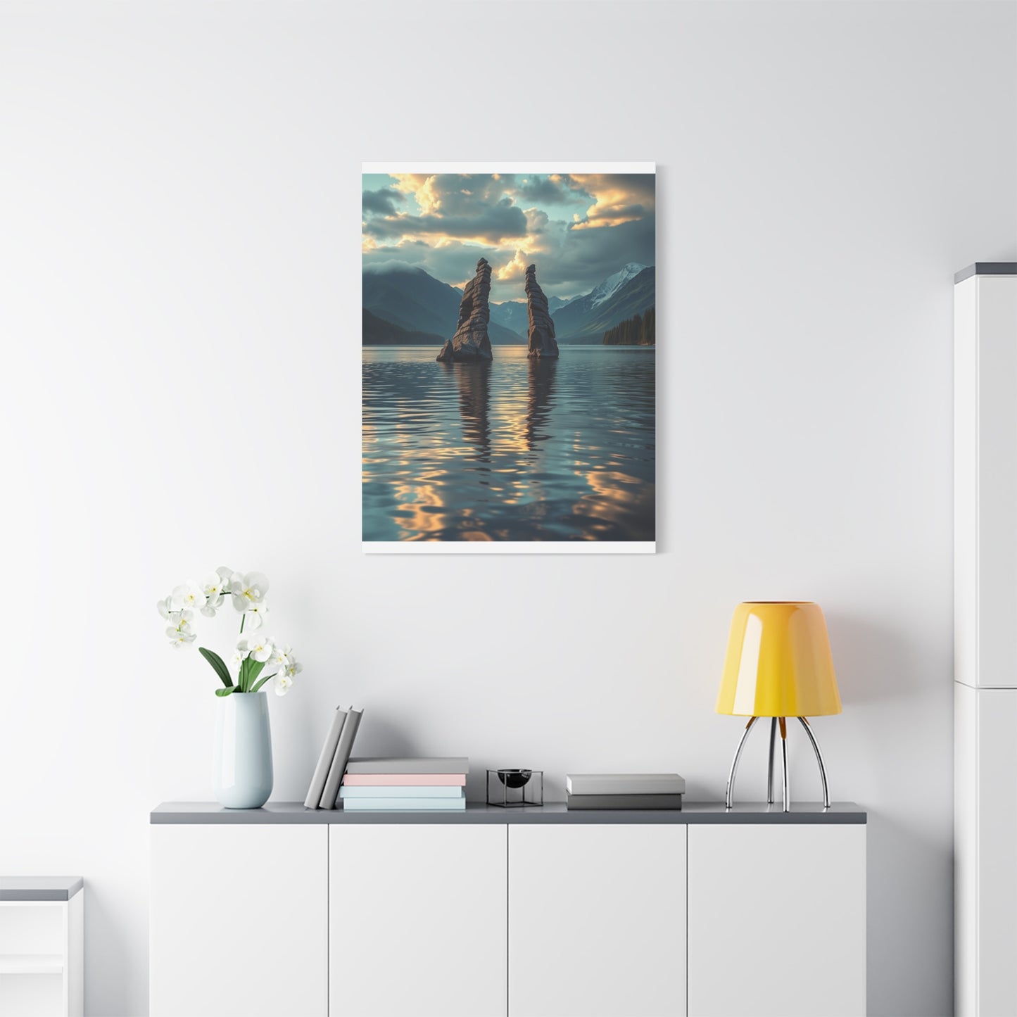 Premium Lake Canvas Print: Tranquil Waters Wall Decor