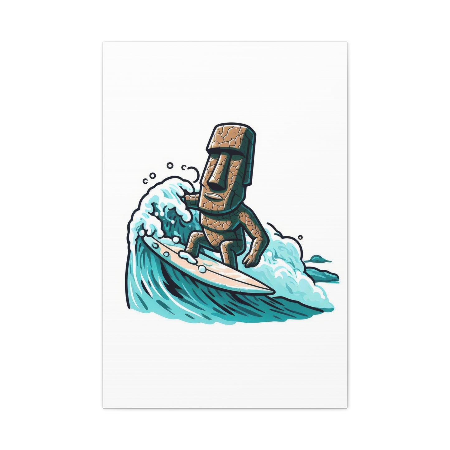Hawaii Moai Surfing Wall Art & Canvas Prints