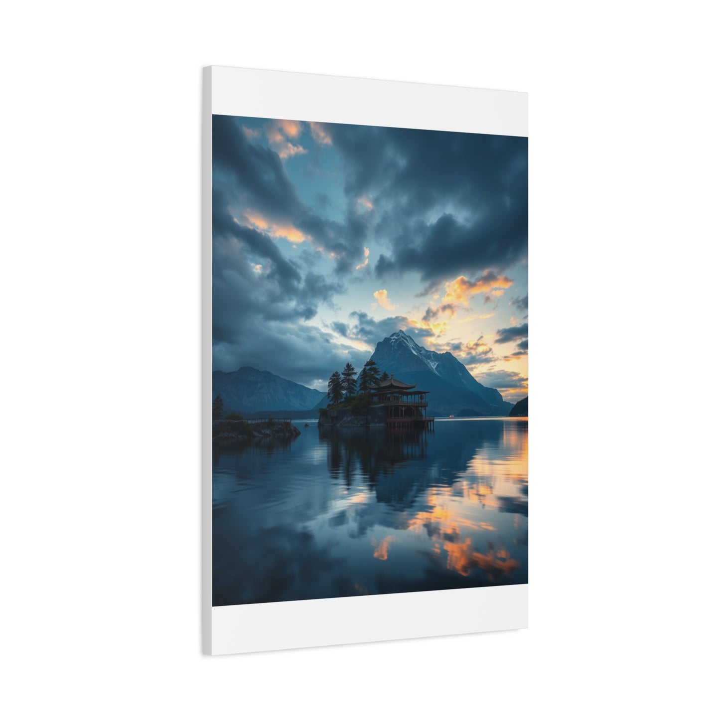 Premium Lake Canvas Print: Tranquil Waters Wall Decor