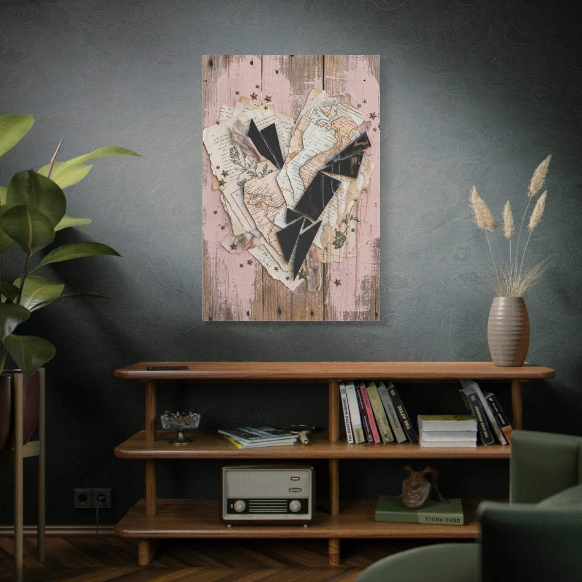 Reclaimed Mixed Media Heartless Romance Wall Art & Canvas Print