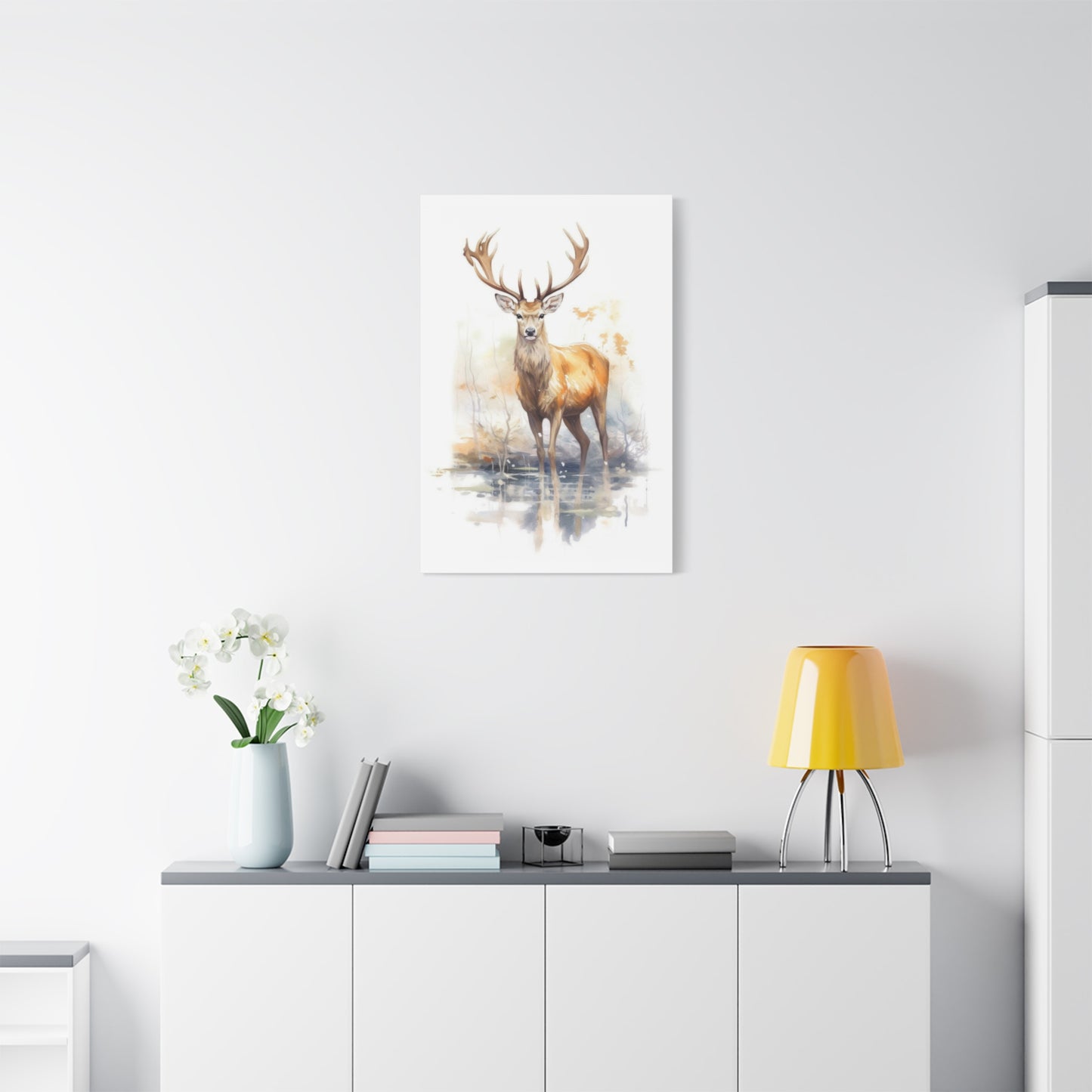 Large Deer Watercolor Wall Art & Canvas Prints