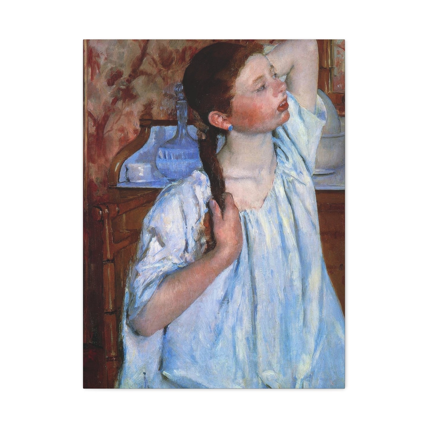 Girl Arraigning Her Hair Impression Wall Art & Canvas Prints