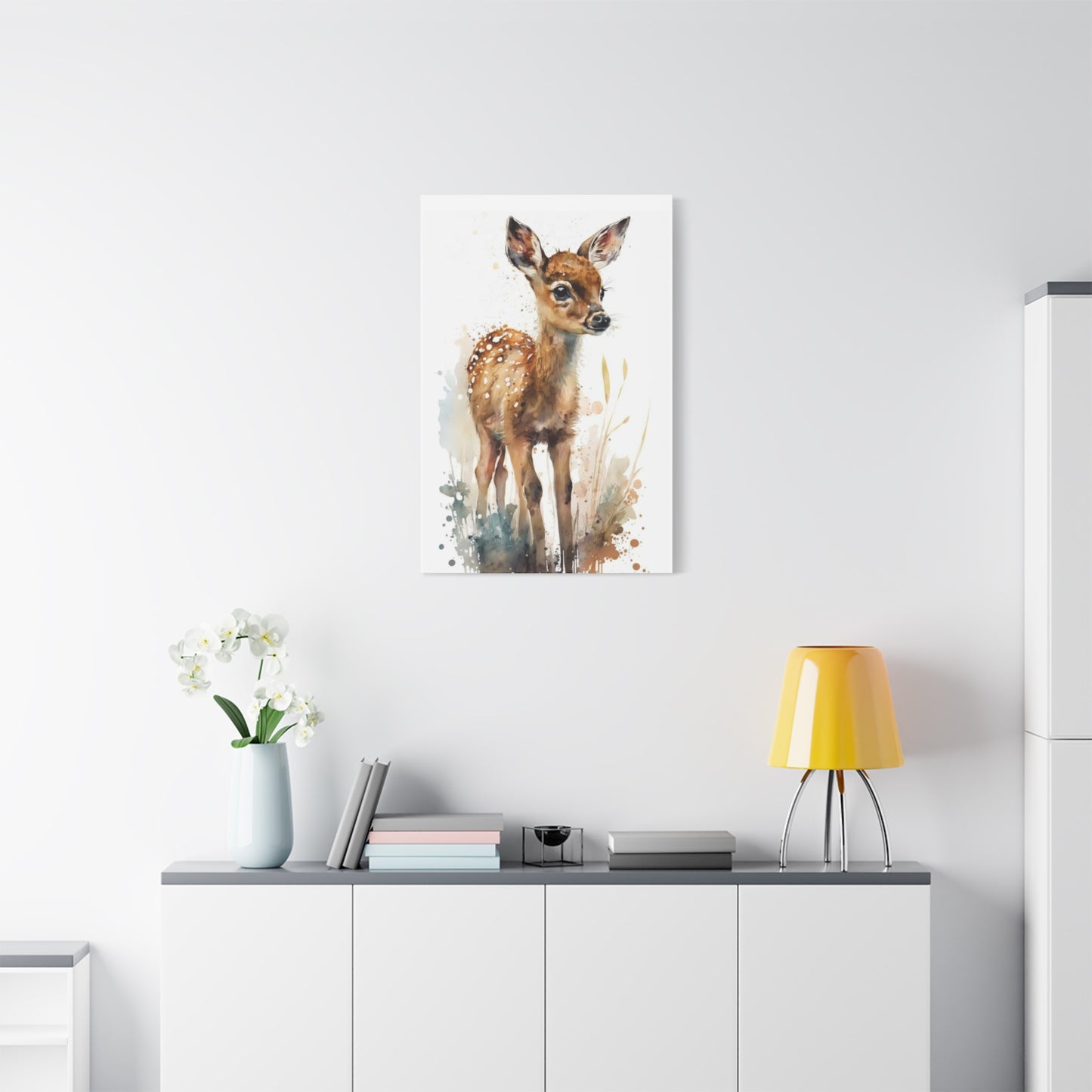 Baby Deer Watercolor Wall Art & Canvas Prints