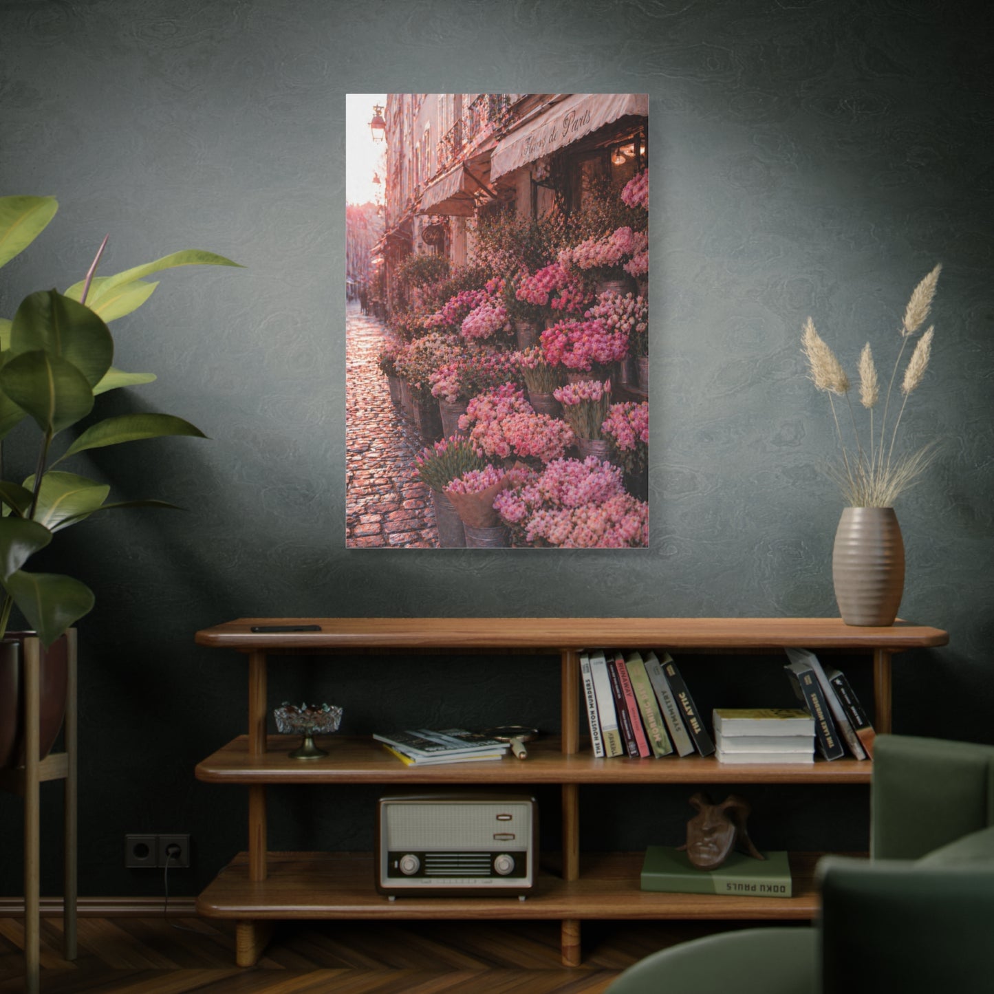 Parisian Pink Flower Market Street Wall Art & Canvas Print