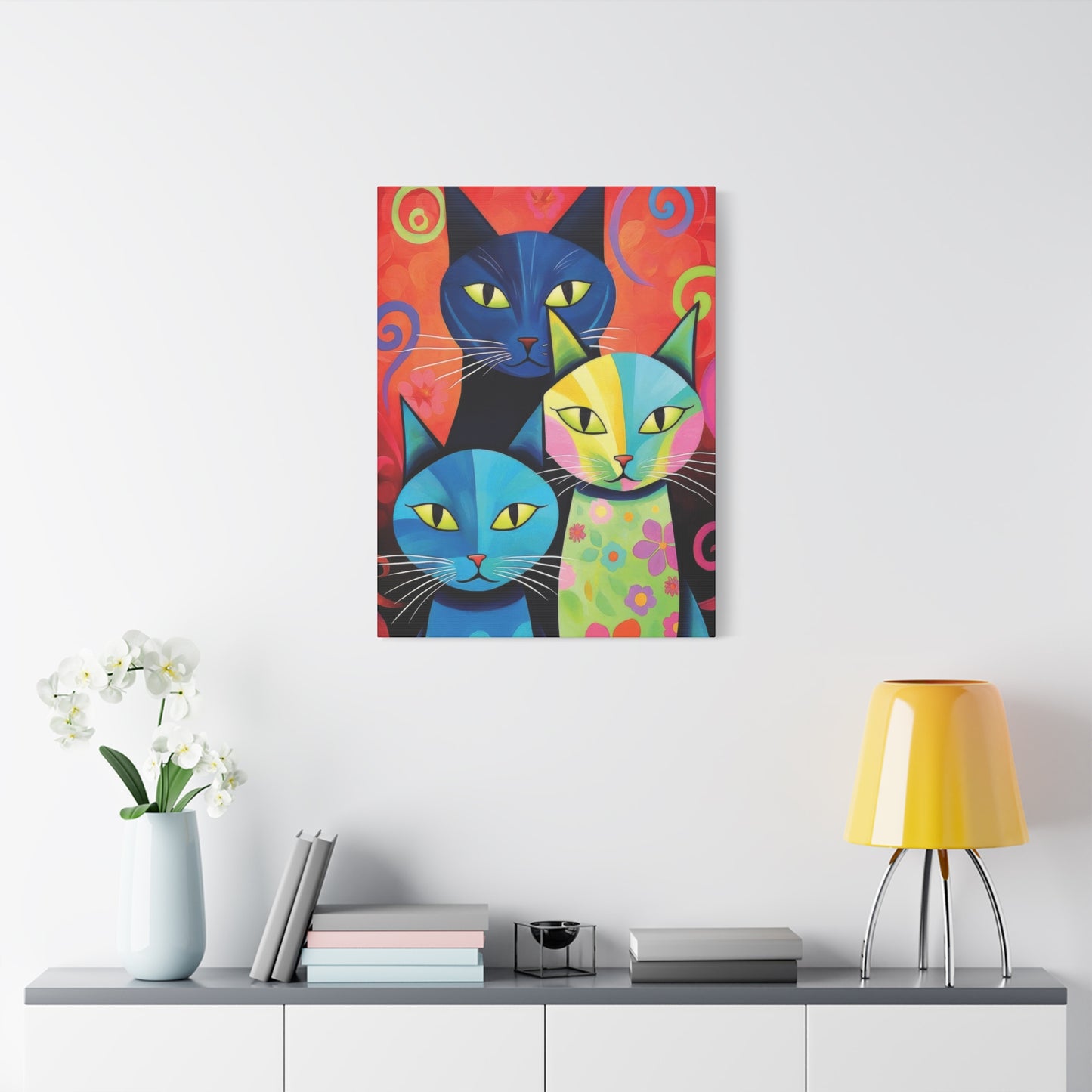 Cat Family Abstract Fresh Wall Art & Canvas Prints