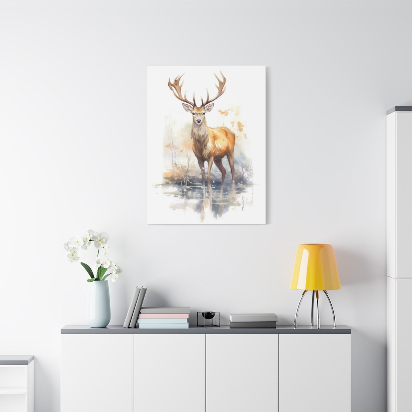 Large Deer Watercolor Wall Art & Canvas Prints