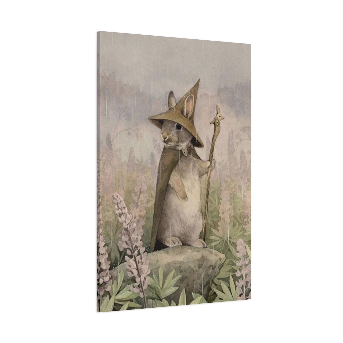 Old White Rabbit Painting Wall Art & Canvas Prints