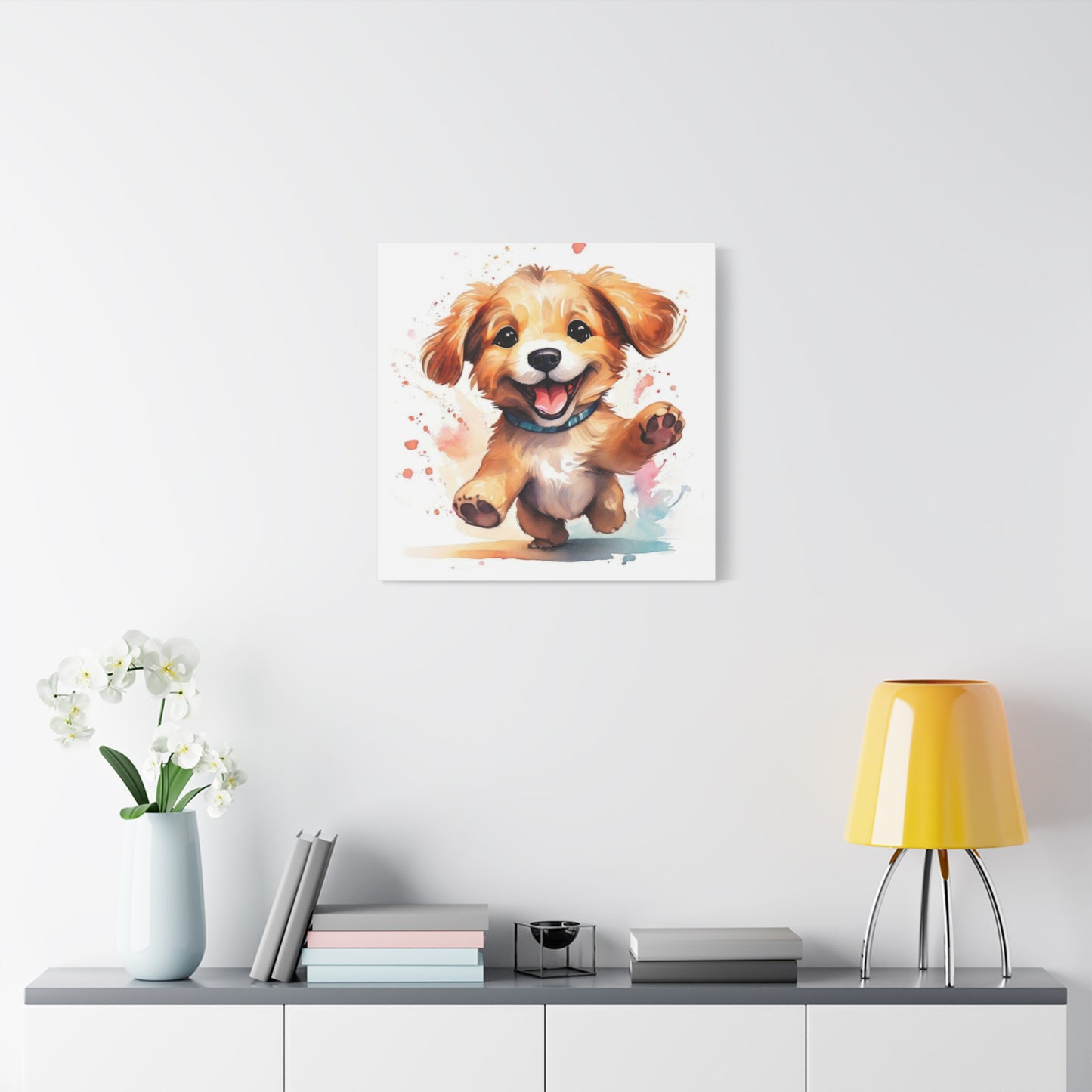 Happy Dancing Dog Puppy Wall Art & Canvas Prints