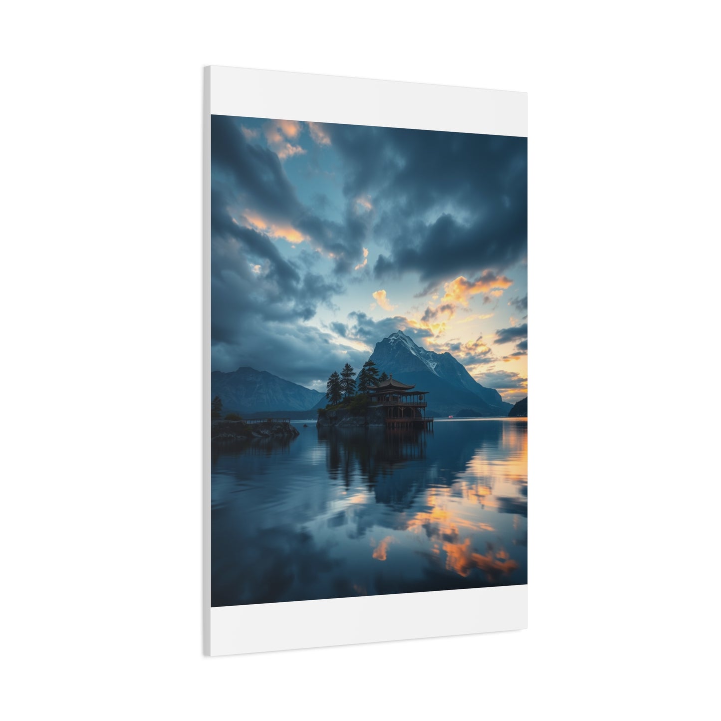 Premium Lake Canvas Print: Tranquil Waters Wall Decor