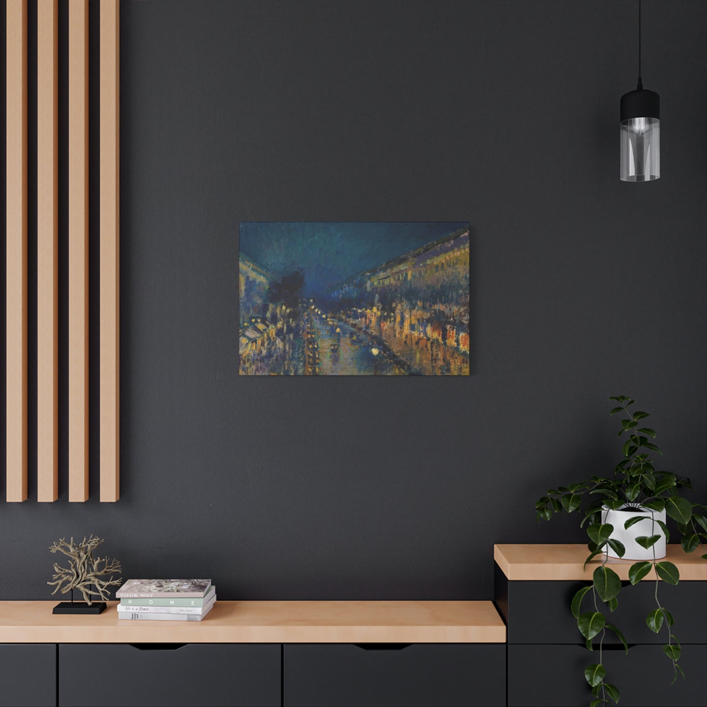 Boulevard Montmarte At Night Impression Wall Art & Canvas Prints