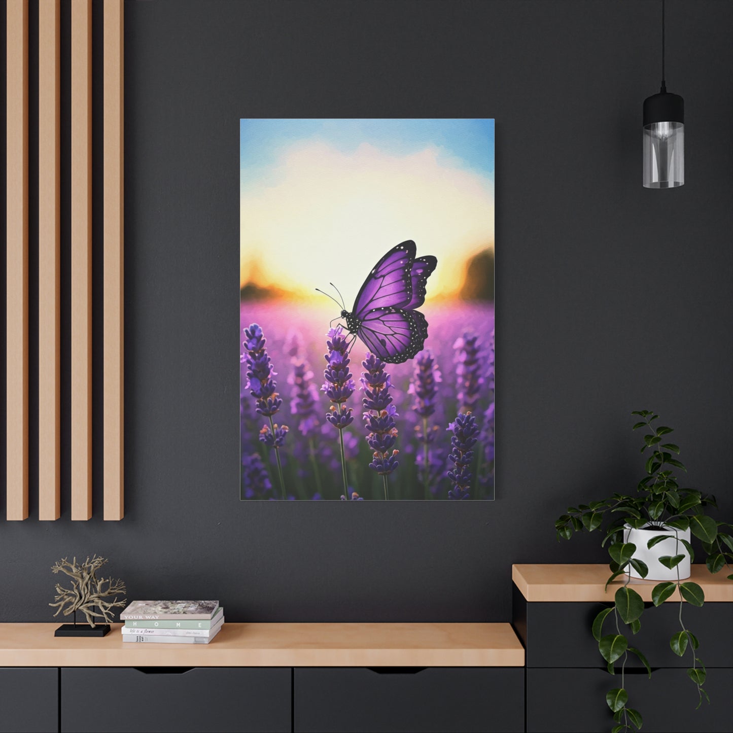 Lavender Field Purple Butterfly Wall Art & Canvas Prints