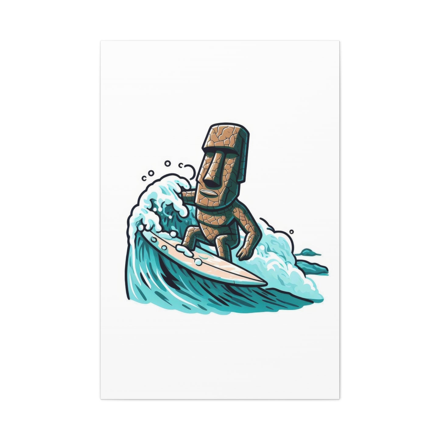 Hawaii Moai Surfing Wall Art & Canvas Prints