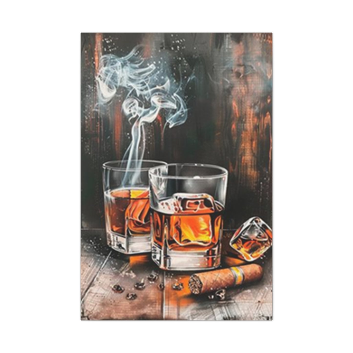 Whiskey And Cigar Painting Wall Art & Canvas Prints