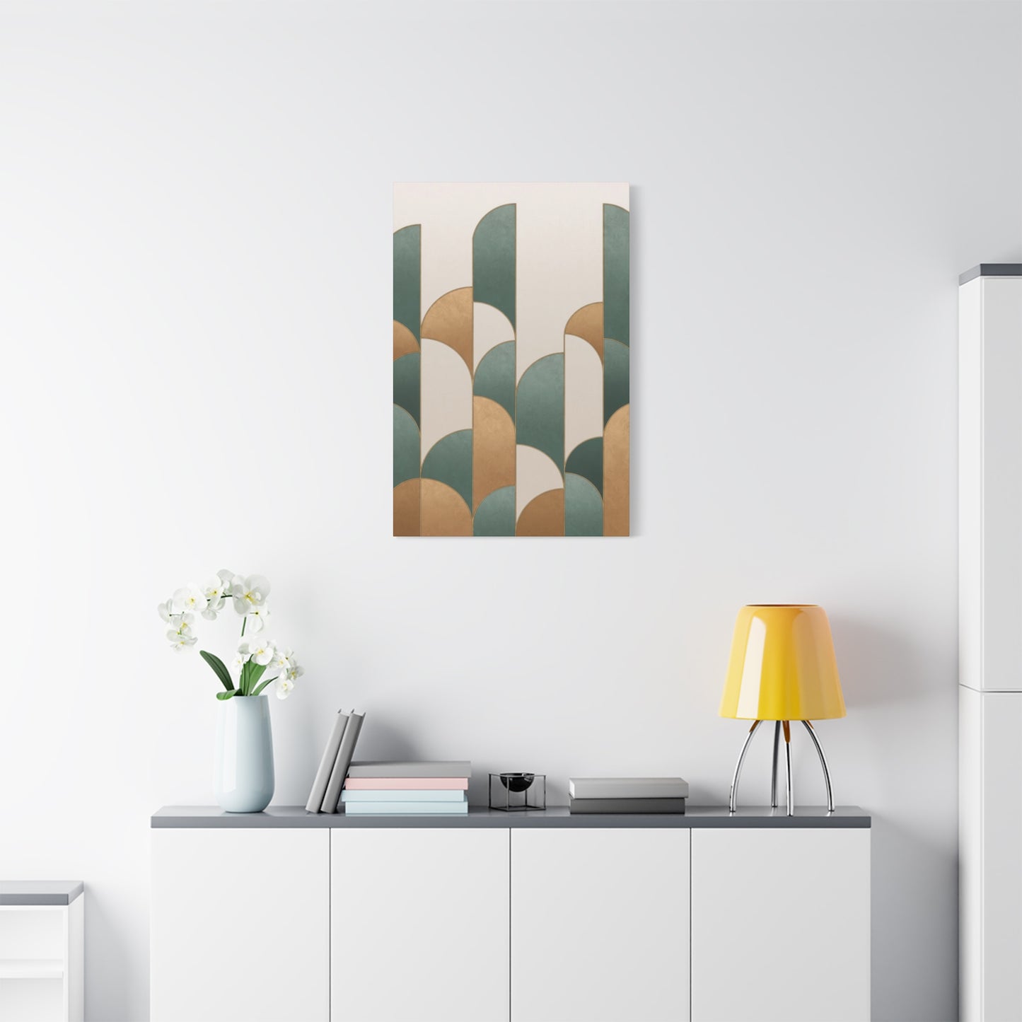 Abstract Teal Gold Opulence Wall Art & Canvas Prints
